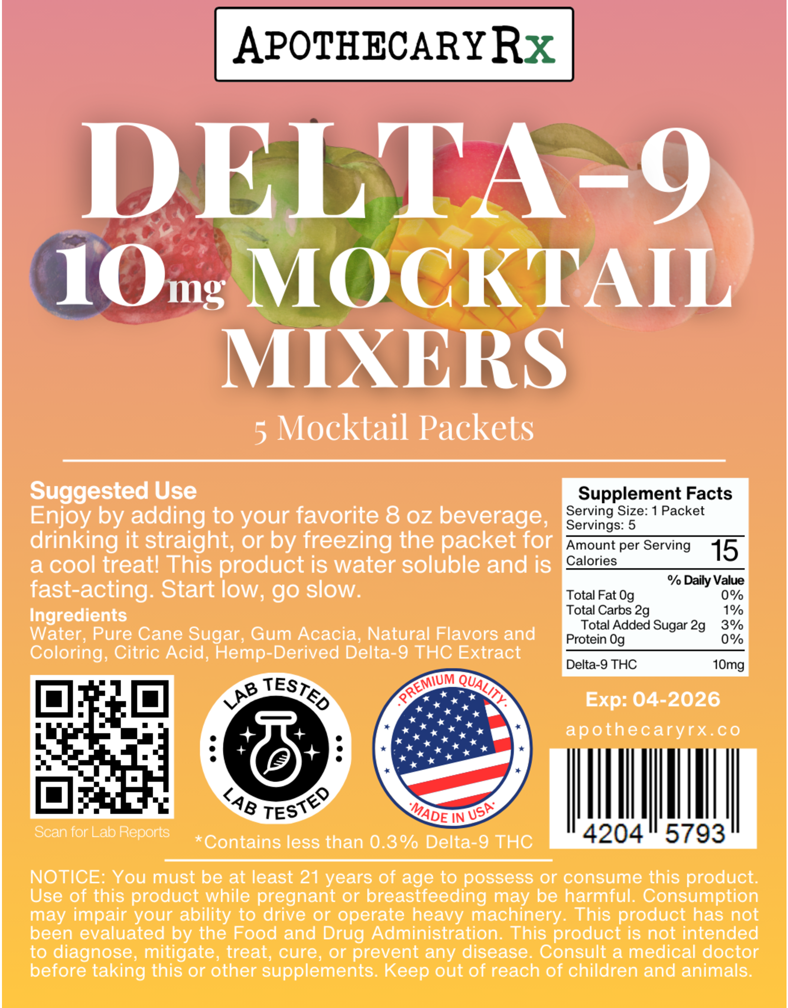 Apothecary Rx Apothecary Rx Delta-9 Mocktail Mixers 10mg 5ct
