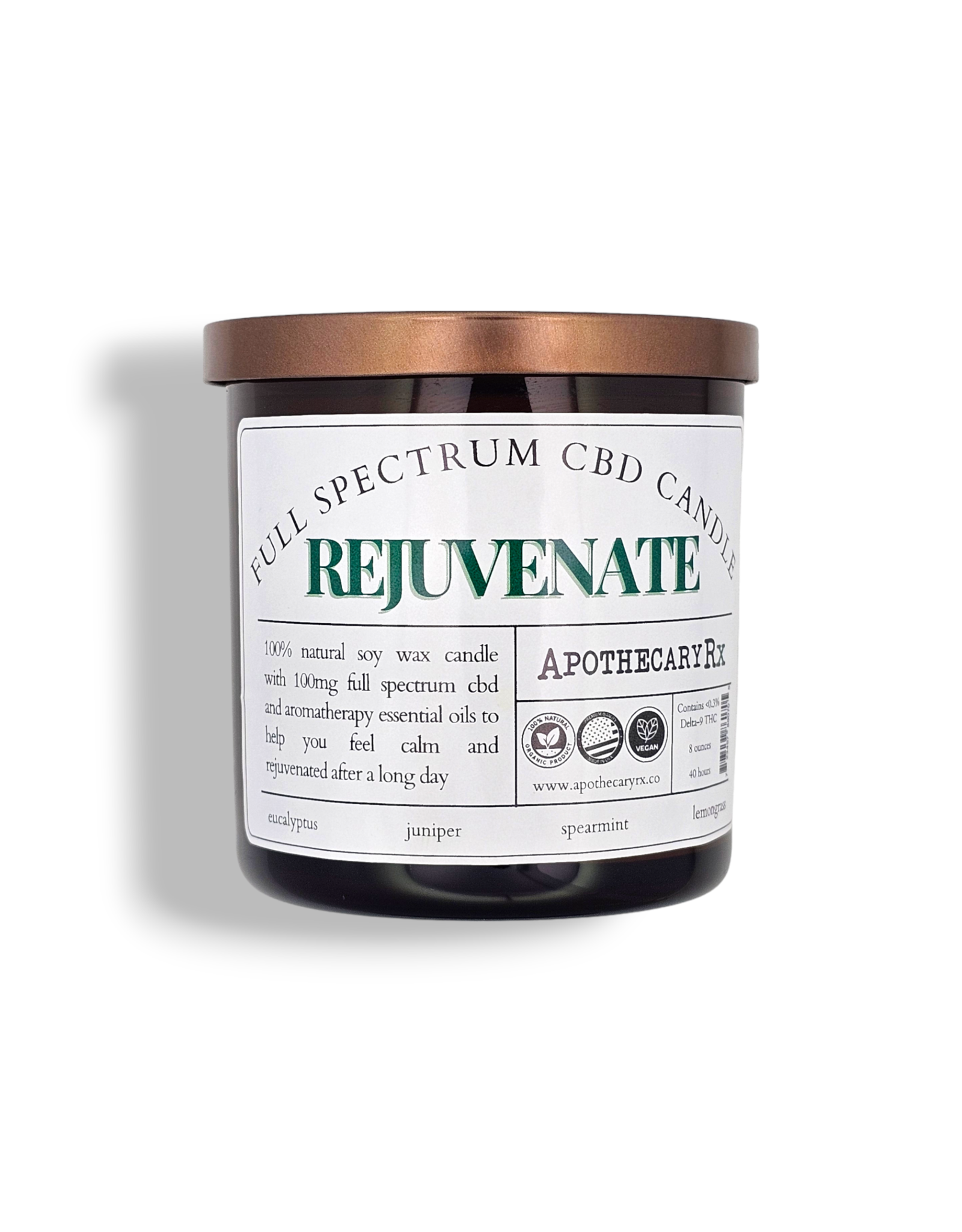 Apothecary Rx Apothecary Rx Full Spectrum CBD Aromatherapy Candle REJUVENATE 100mg 8oz