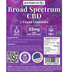 Apothecary Rx Apothecary Rx Broad Spectrum CBD Vegan Gummies 25mg 5ct