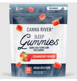 Canna River Canna River Broad Spectrum CBD CBN 1:1 Sleep Strawberry Mango Gummies 100mg 30ct