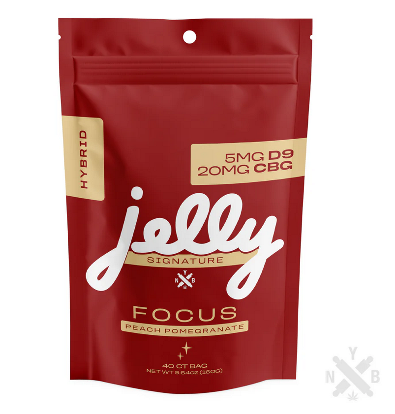 Jelly Delta 9 CBG 1:4 Focus Hybrid Peach Pomegranate Gummies 25mg