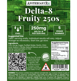 Apothecary Rx Apothecary Rx Delta 8 Fruity 250s Vegan Gummies 250mg 5ct