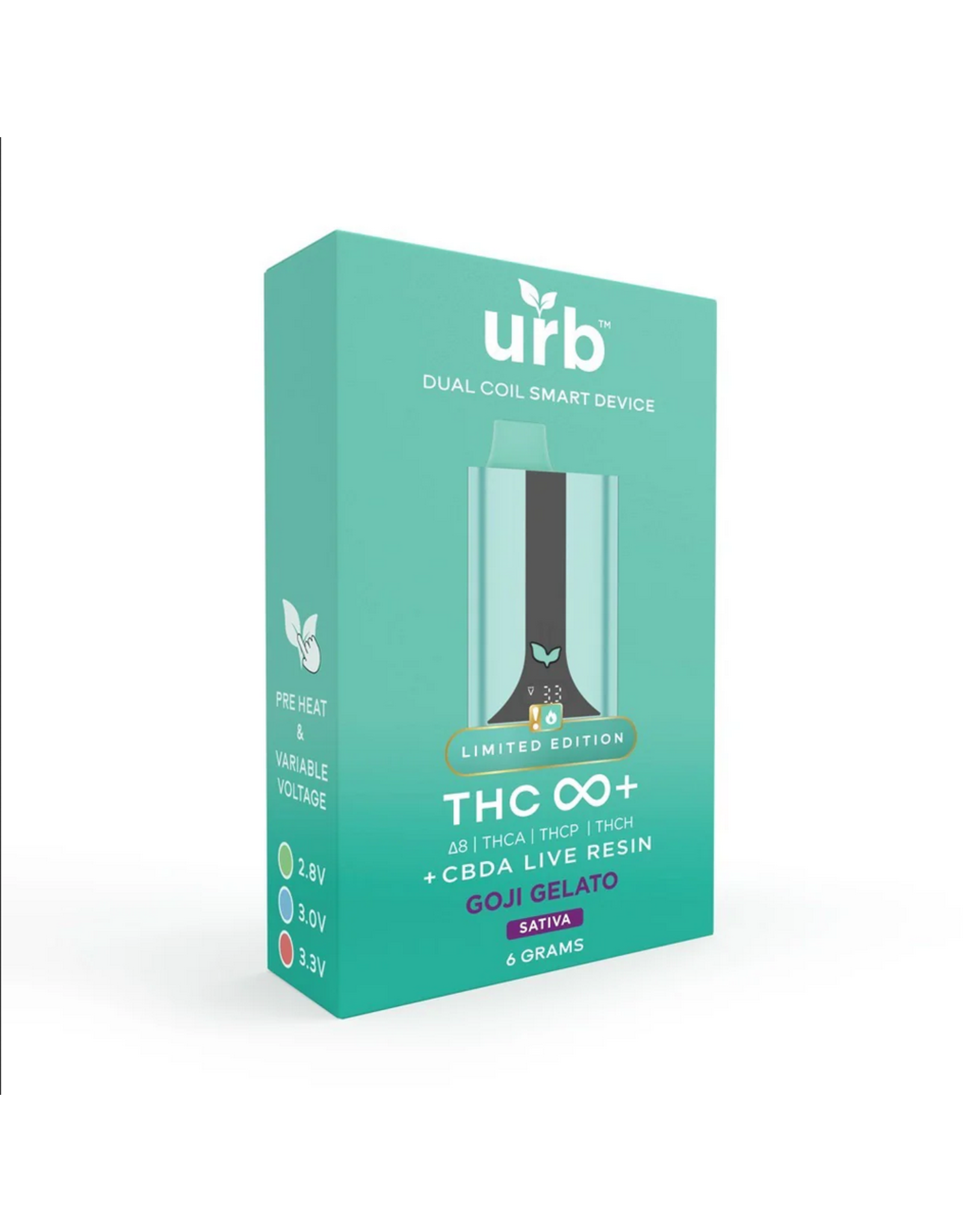 URB Urb THC Infinity Delta 8 THCa THCP THCH CBDa Goji Gelato Disposable 6gr