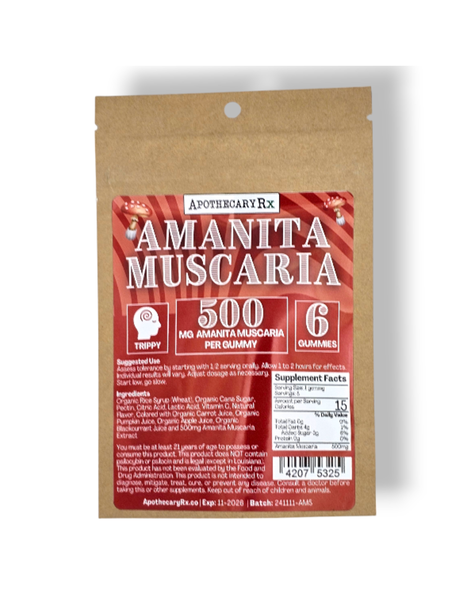 Apothecary Rx Apothecary Rx Amanita Muscaria Magic Mushroom Gummies 500mg 6ct
