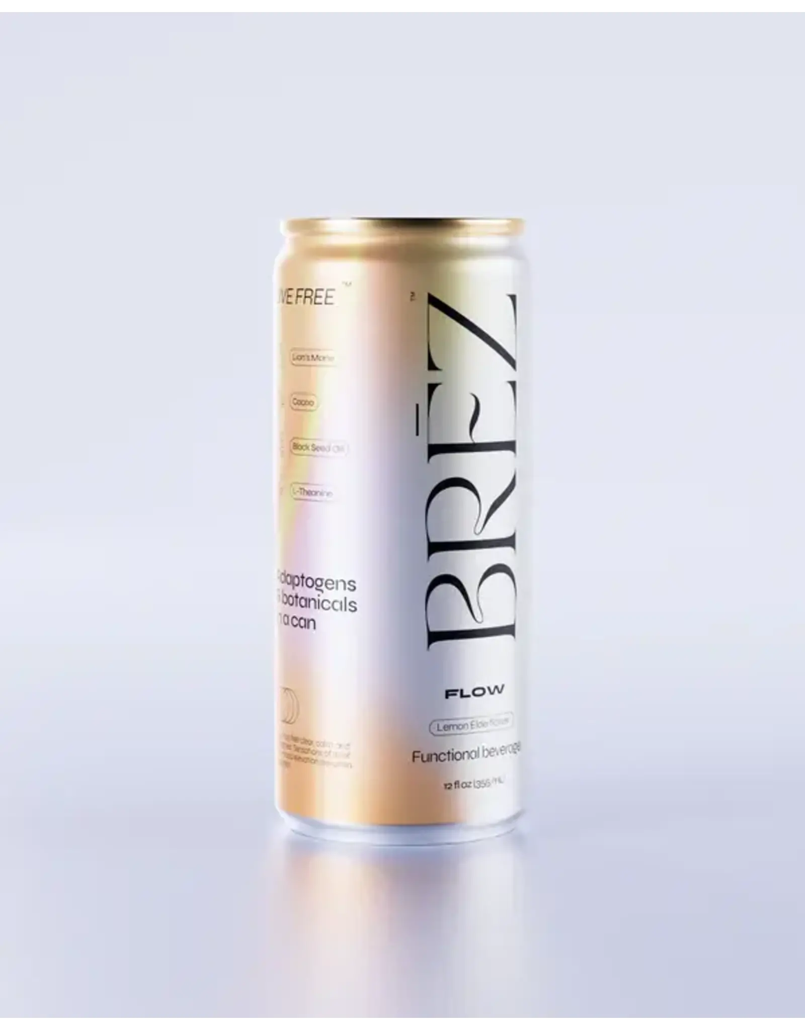 Brez Brez Flow Lemon Elderflower Lions Mane Cacao Black Seed Oil L-Theanine 10oz