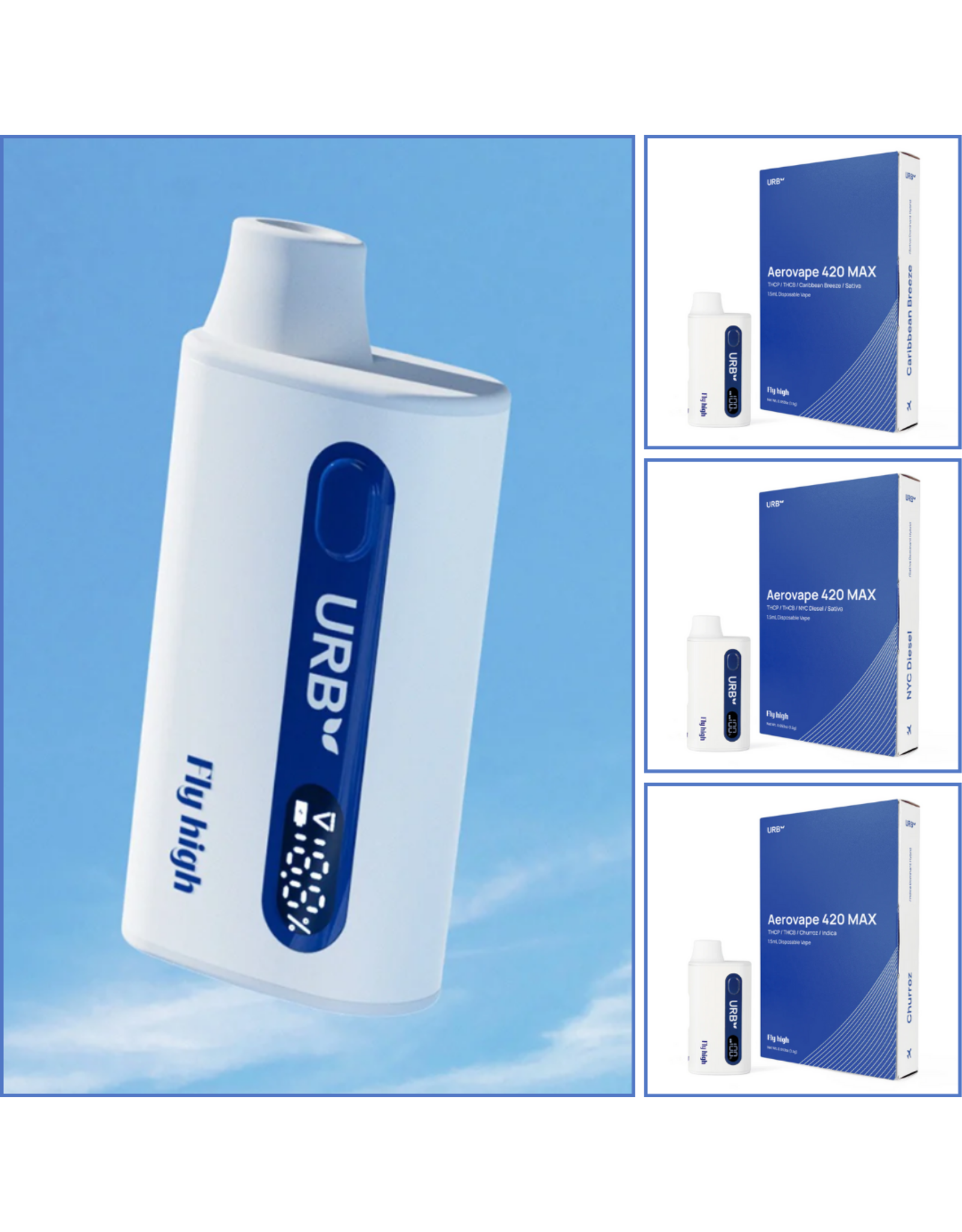 URB URB Mile High Aerovape 420 MAX THCP THCB Delta-8 1.5gr Disposable