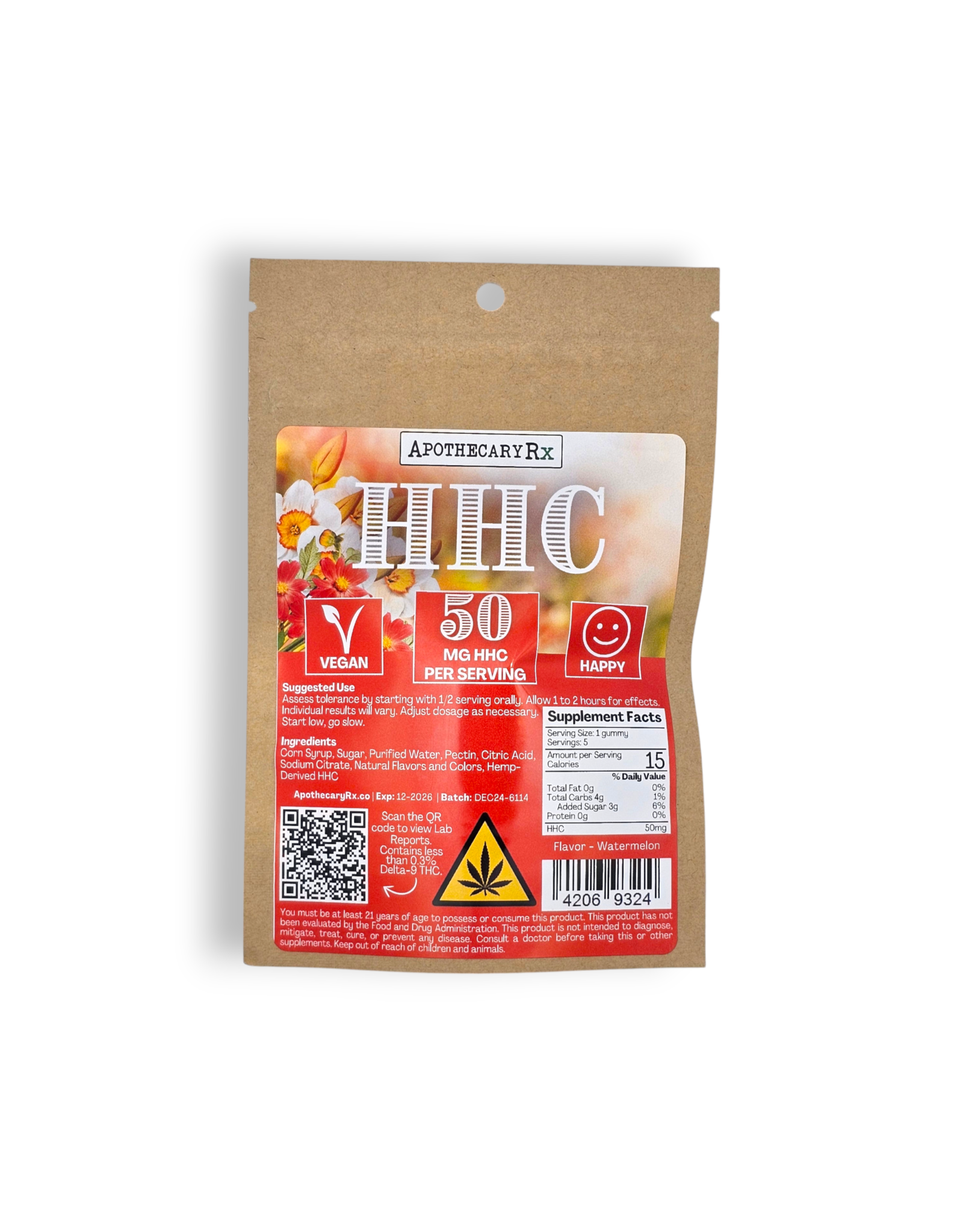 Apothecary Rx 50mg HHC Vegan Gummies