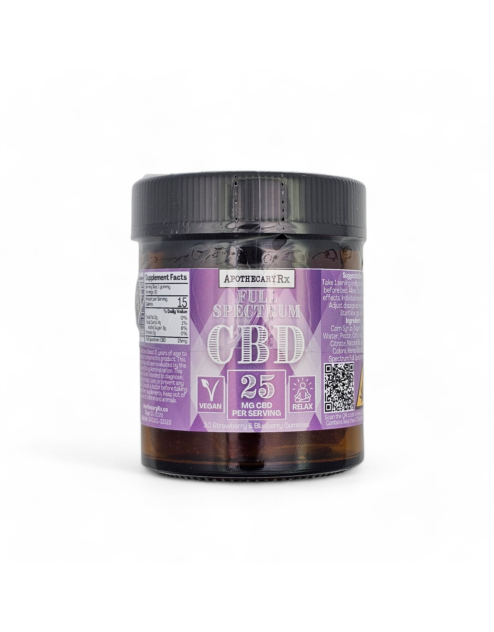 Apothecary Rx Apothecary Rx 25mg Full Spectrum CBD Vegan Gummies