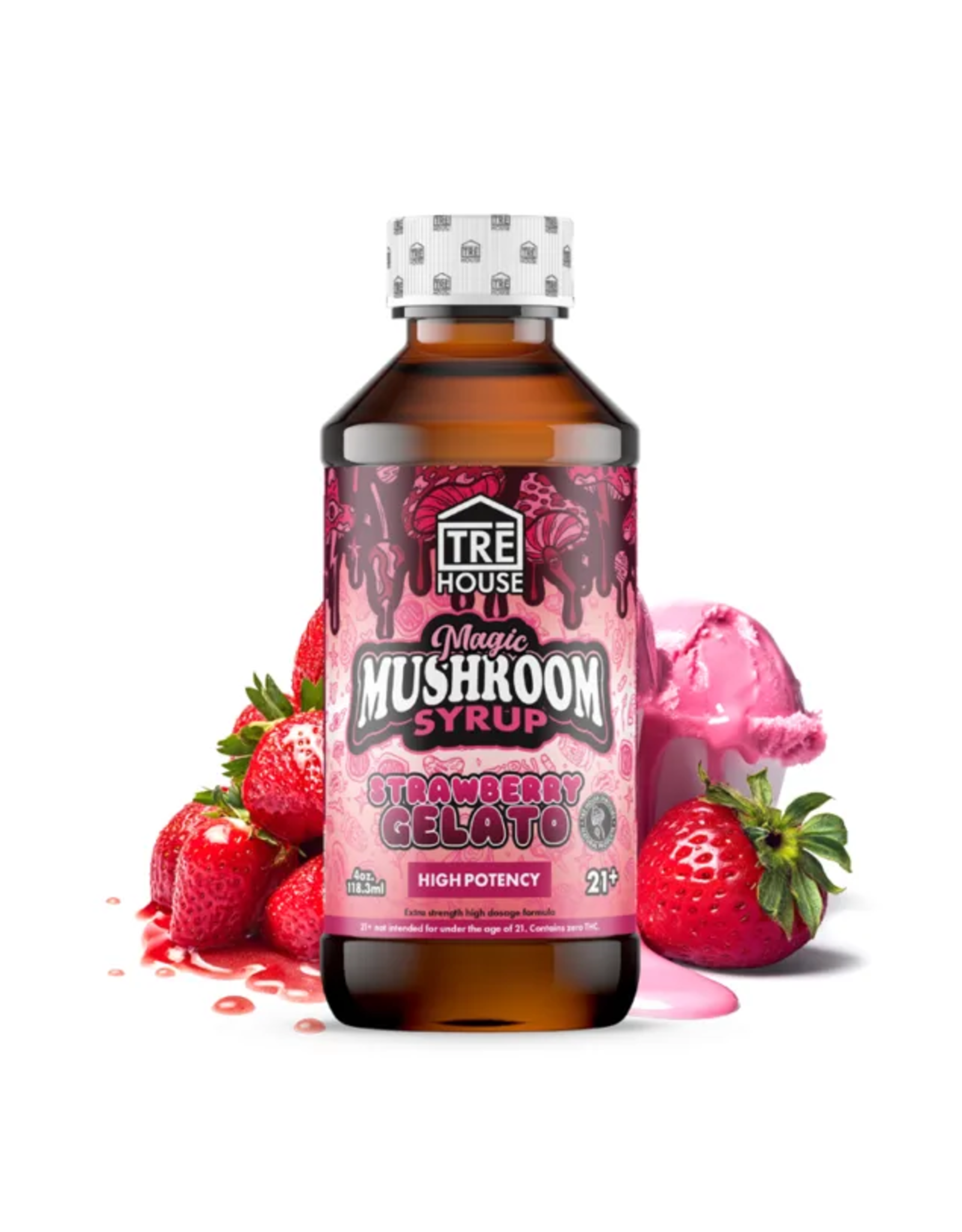 Tre House Tre House Strawberry Gelato Magic Mushroom Syrup 4oz