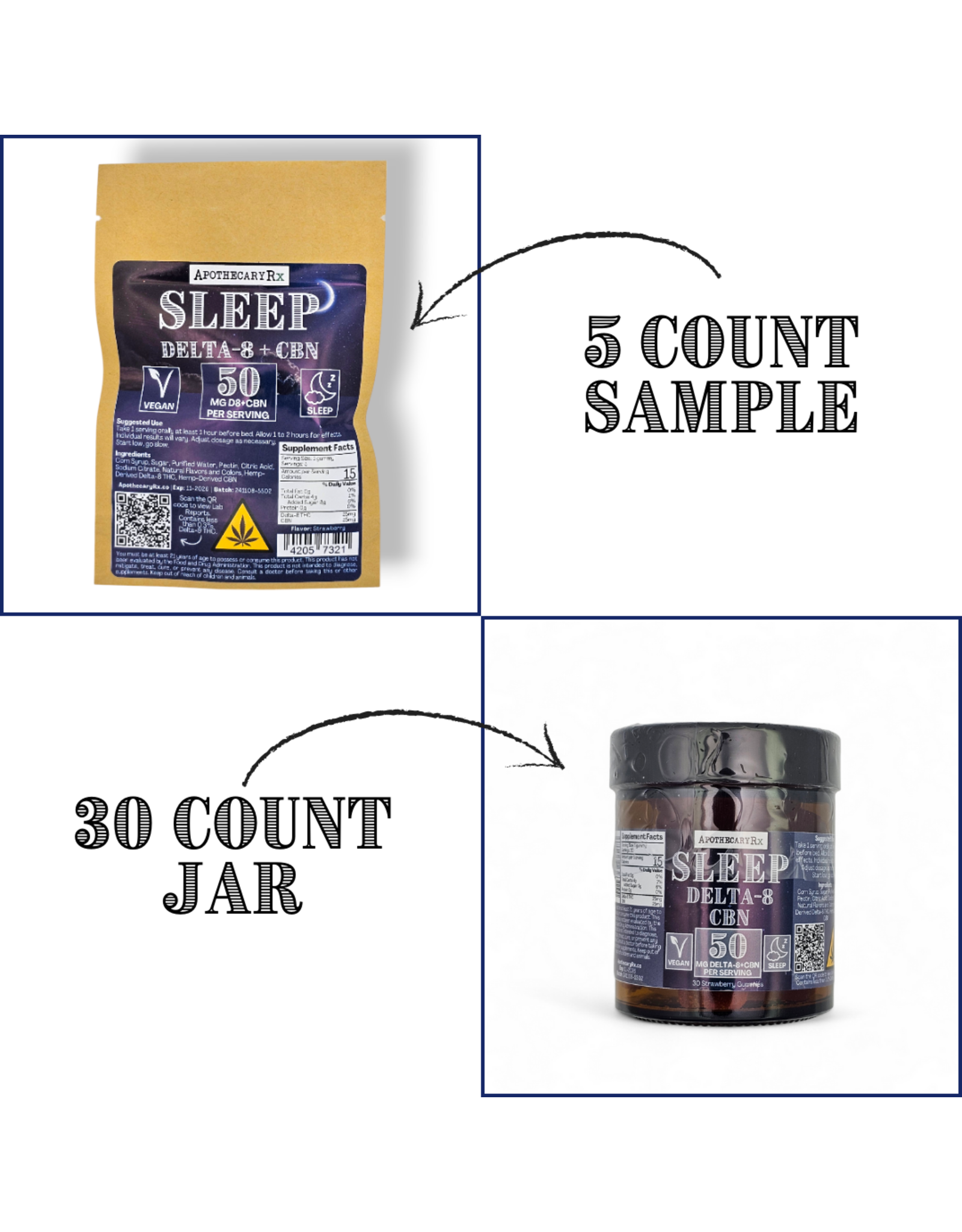 Apothecary Rx Apothecary Rx 50mg Delta-8 CBN Vegan Sleep Gummies