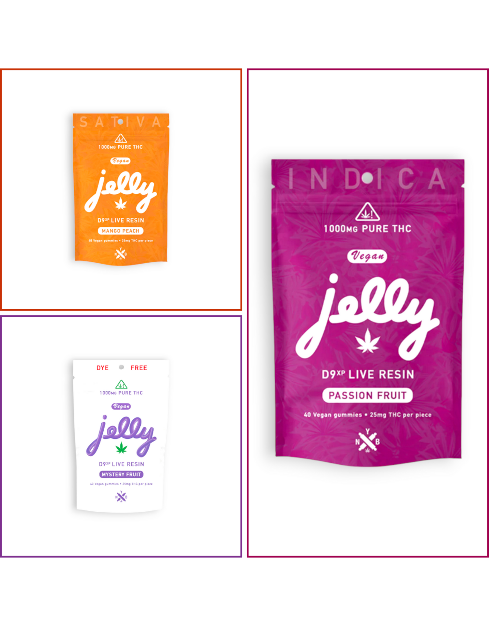 Jelly Jelly 25mg D9XP Live Resin Delta-9 Delta-8 Gummies 40ct