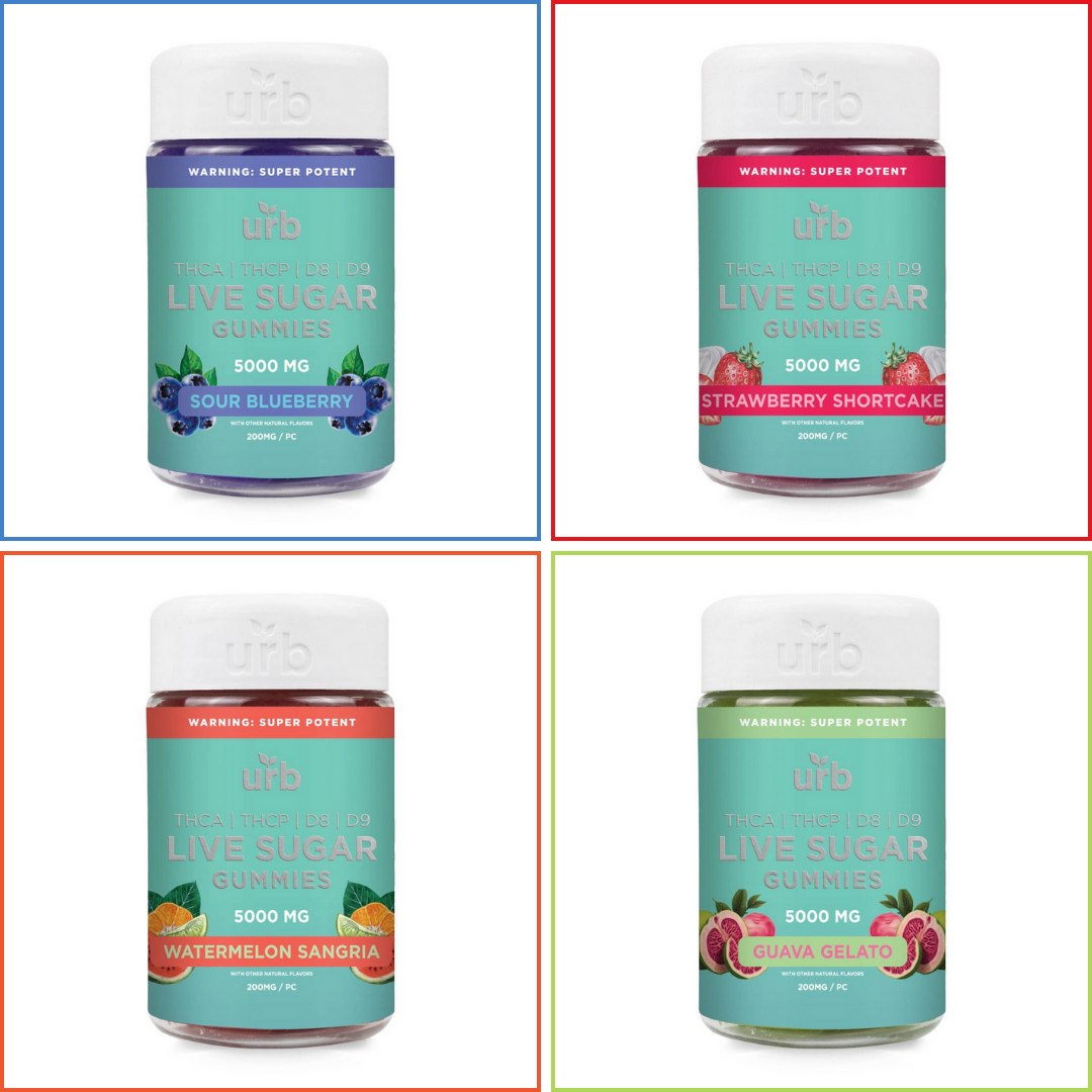 URB Live Sugar Gummies THCa THCP Delta-8 Delta-9 200mg 25ct
