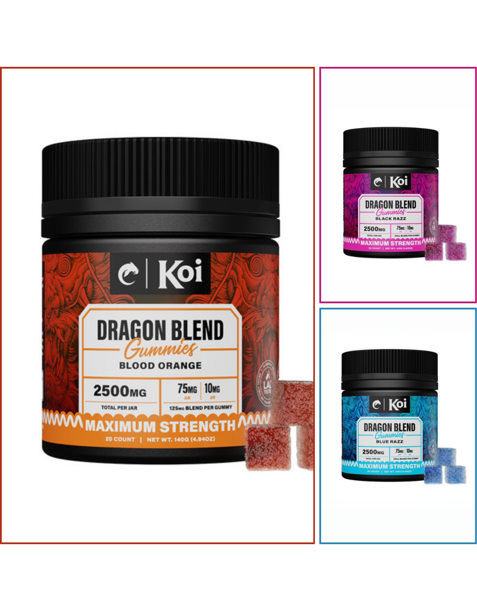 Koi Koi 125mg Dragon Blend Delta-9 Delta-8 Gummies 20ct