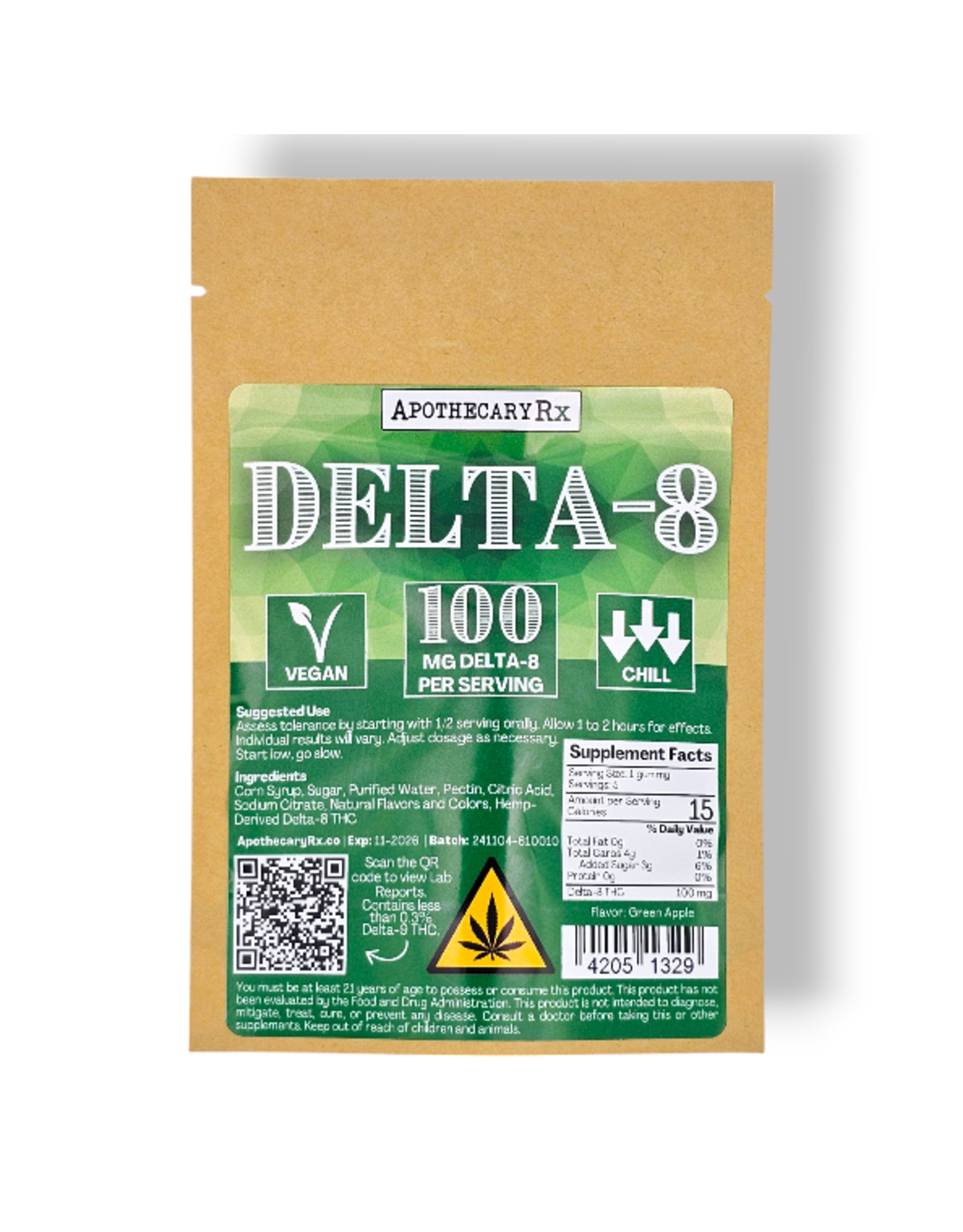 Apothecary Rx 100mg Delta-8 Vegan Gummies