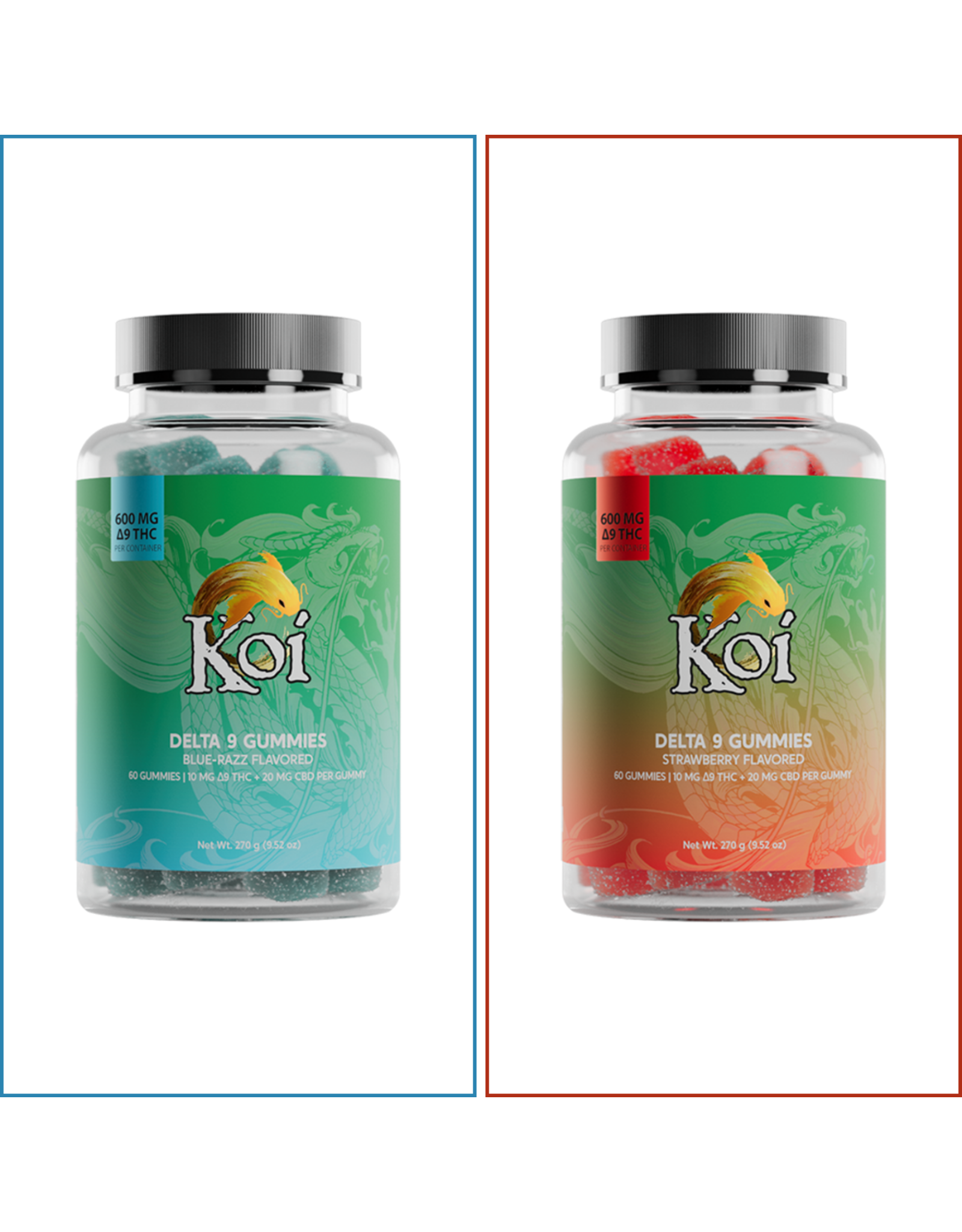Koi Koi 10mg Delta-9 20mg CBD Gummies 60ct
