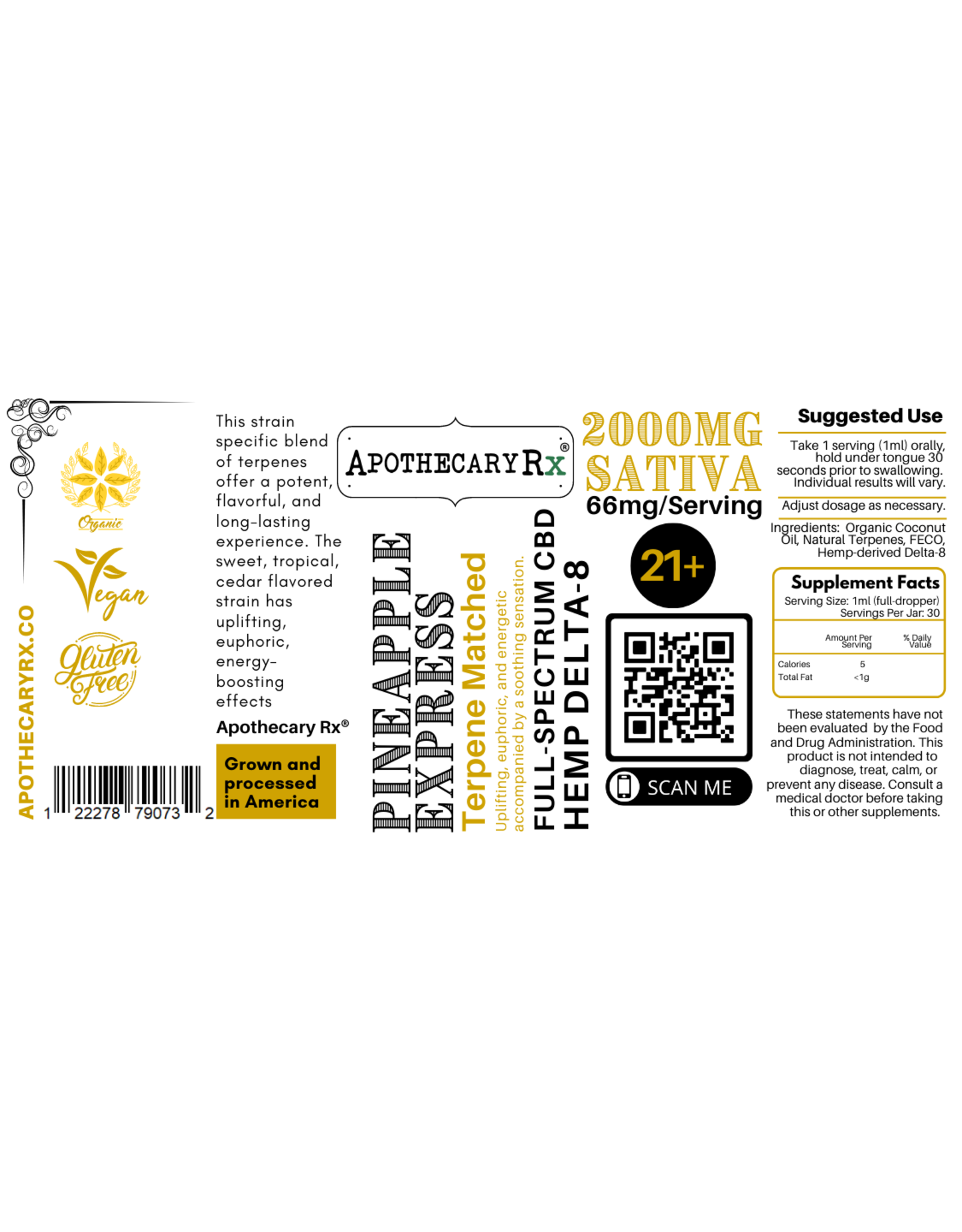Apothecary Rx Apothecary Rx Delta-8 CBD Elixir 30ml