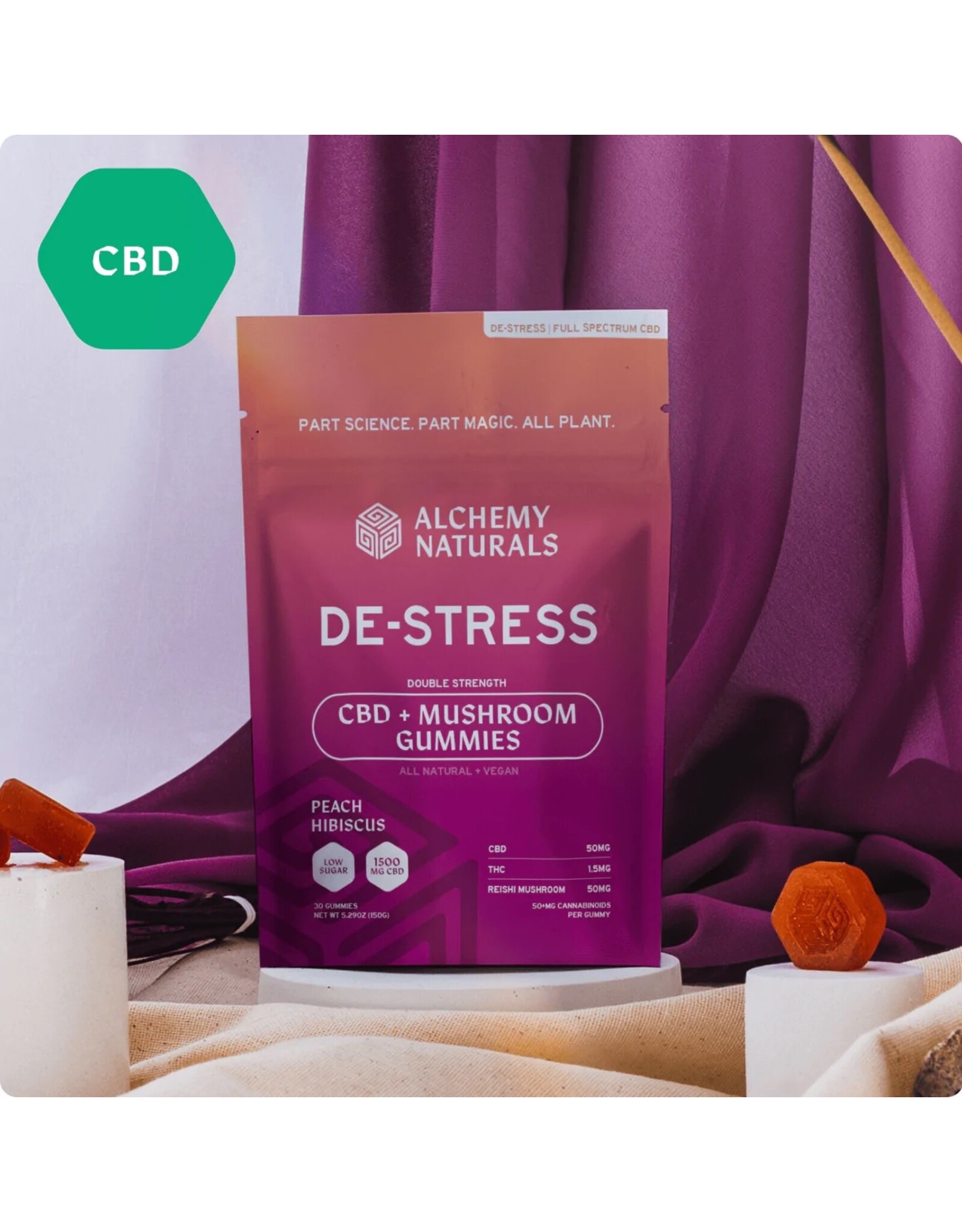 Alchemy Naturals Alchemy Naturals 50mg Full Spectrum CBD Gummies 30ct