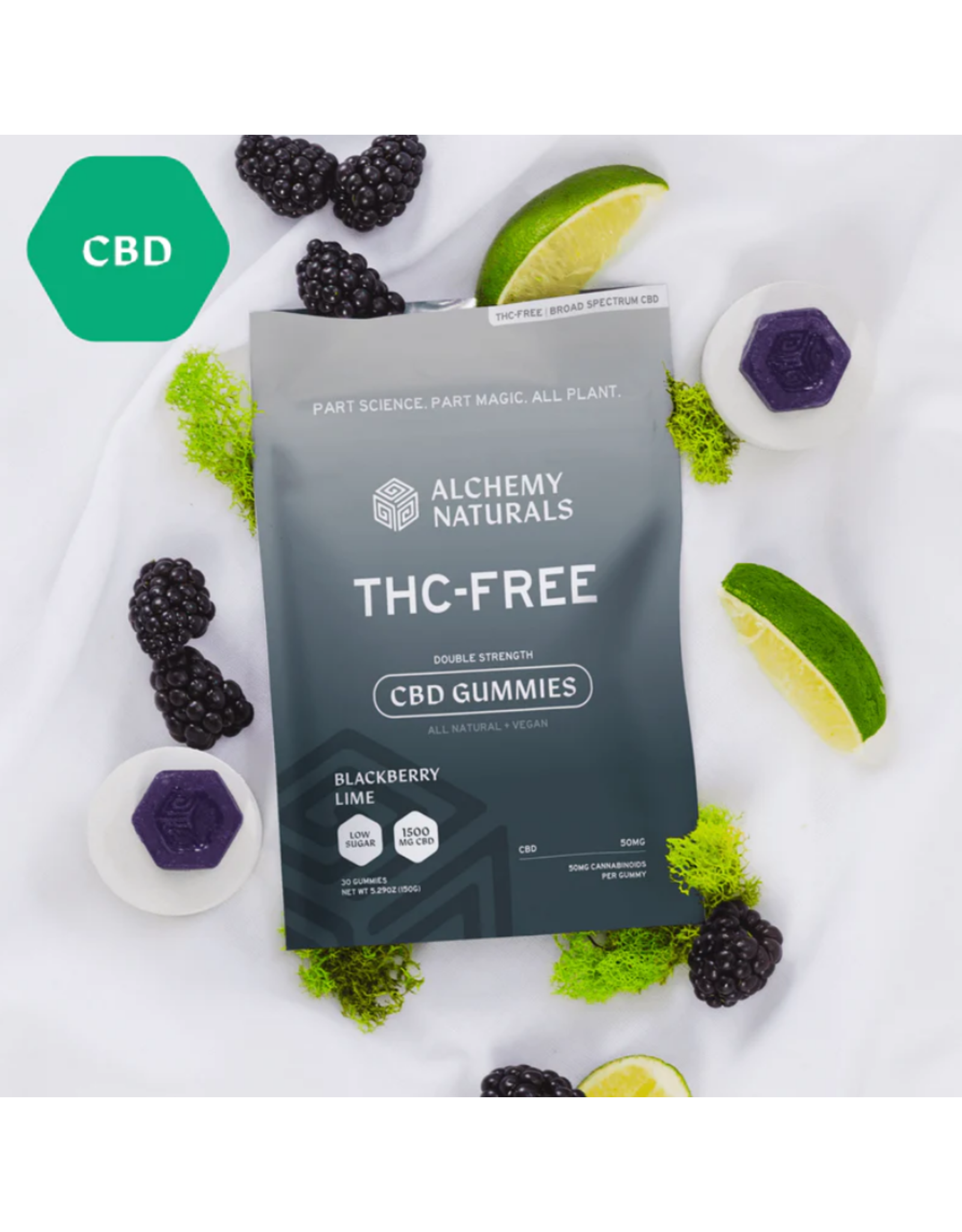 Alchemy Naturals 50mg Broad Spectrum CBD Daily Gummies 30 Count