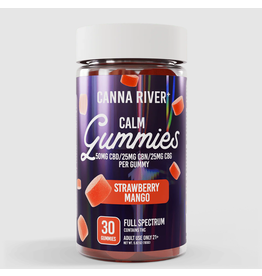 Canna River Canna River 100mg Full Spectrum CBD CBN CBN 2:1:1 Calm Gummies 30ct Strawberry Mango