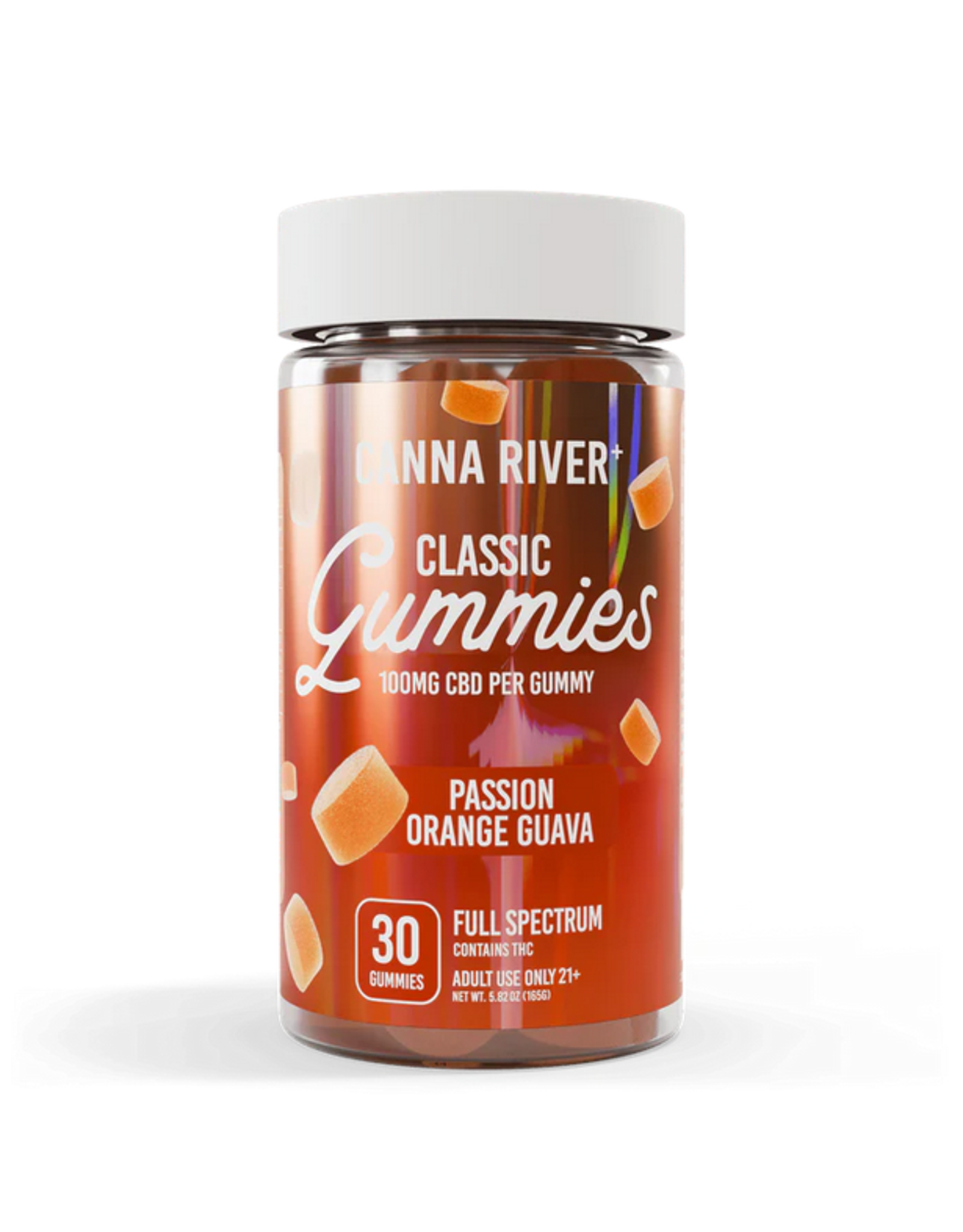 Canna River Canna River 100mg Full Spectrum CBD Classic Gummies 30ct Passion Orange Guava