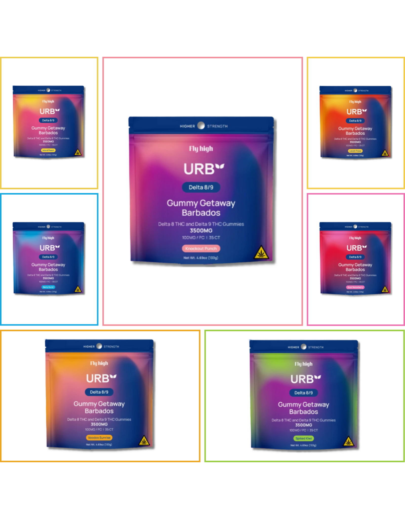 Urb 100mg Delta 8/9 Gummy Getaway Barbados 35ct