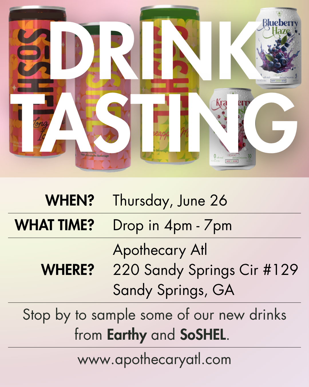 Drink Tasting - Thursday, June 26, 2025