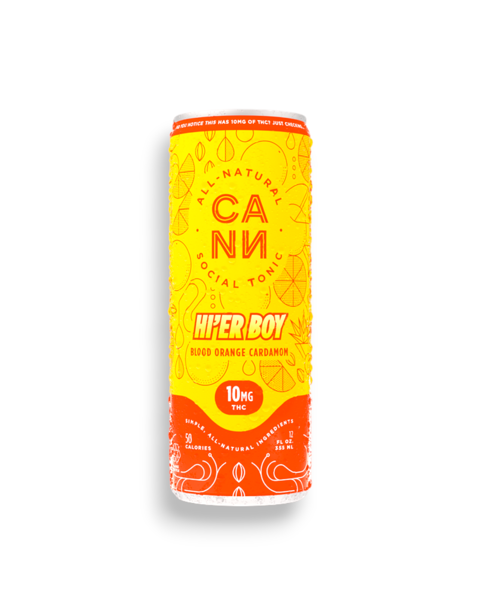 CANN CANN 10mg Delta-9 Blood Orange Cardamom Hi'er Boy Seltzer 12floz