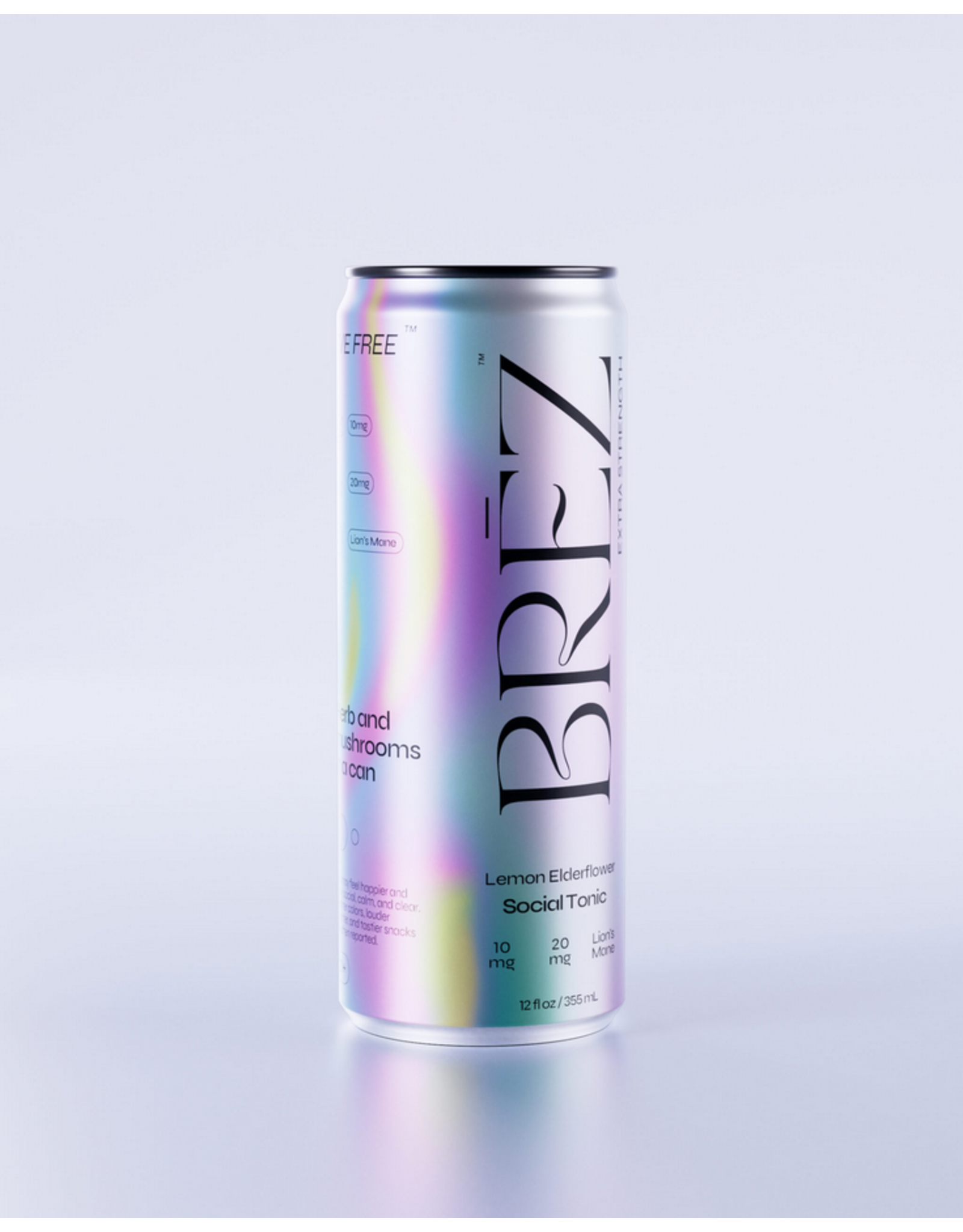 Brez Brez Lemon Elderflower Extra Strength 10mg THC 20mg CBD Lions Mane 12oz