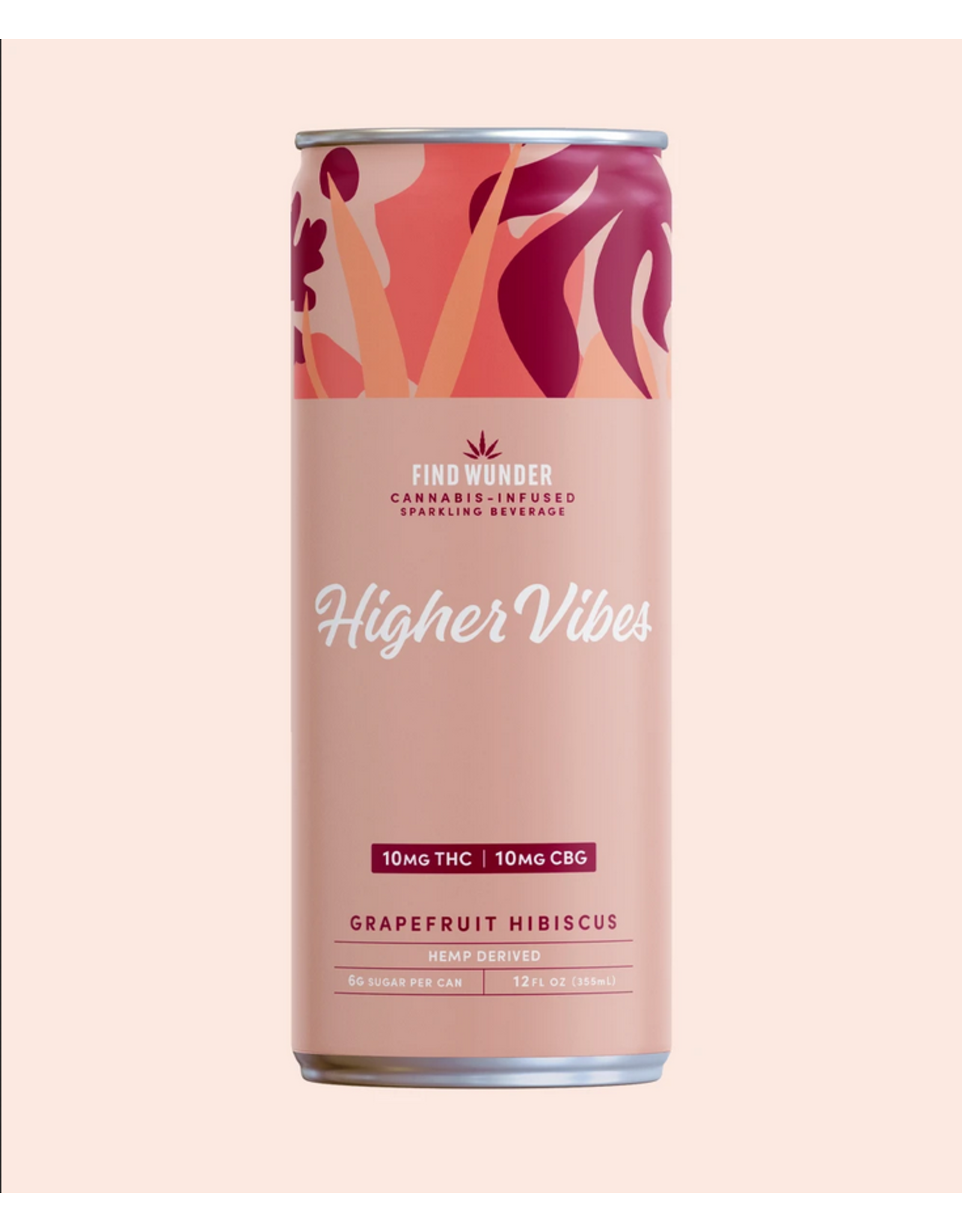 Find Wunder Find Wunder Higher Vibes 10mg Delta-9 10mg CBG Sparkling Beverage 12floz