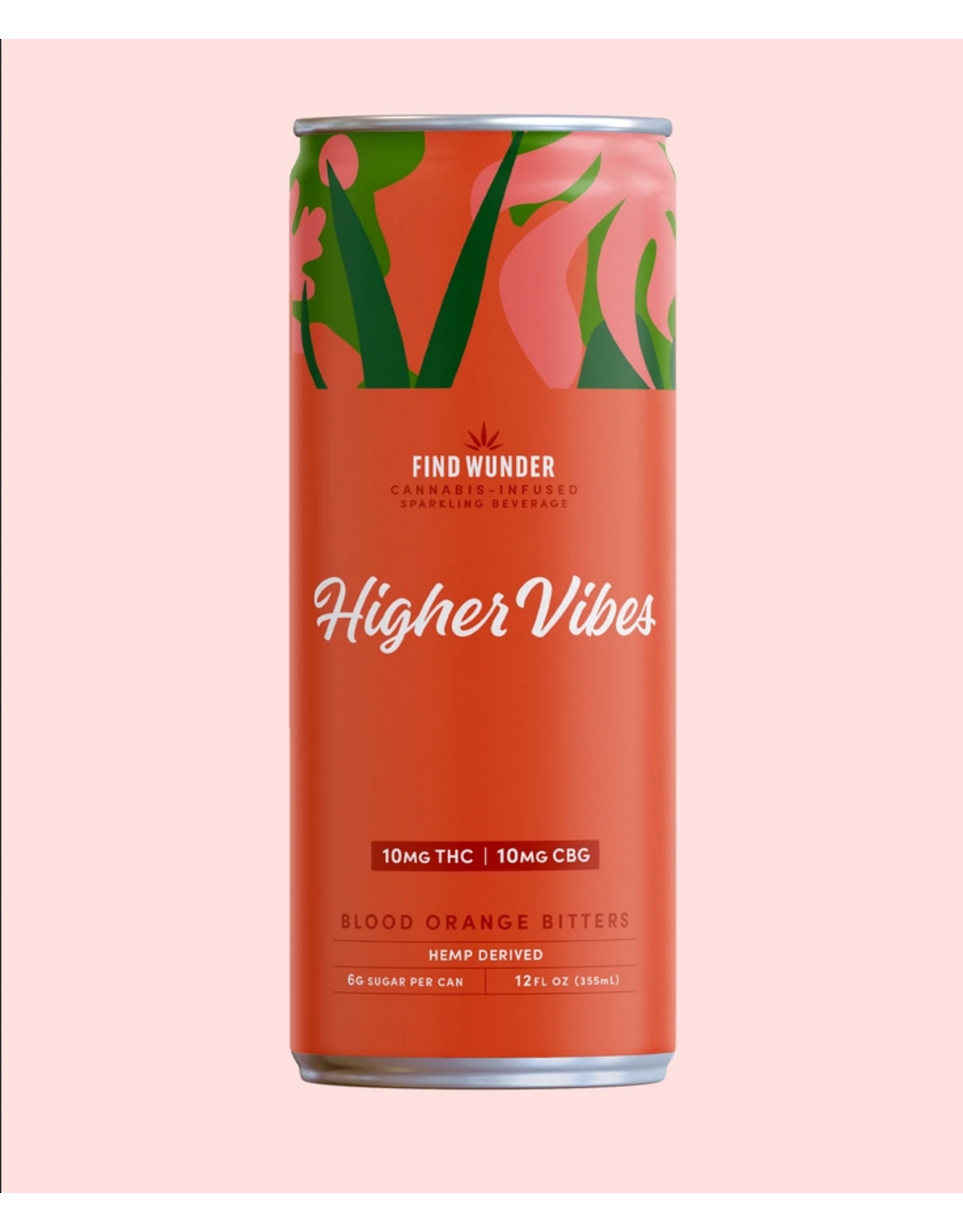 Find Wunder Find Wunder Higher Vibes 10mg Delta-9 10mg CBG Sparkling Beverage 12floz