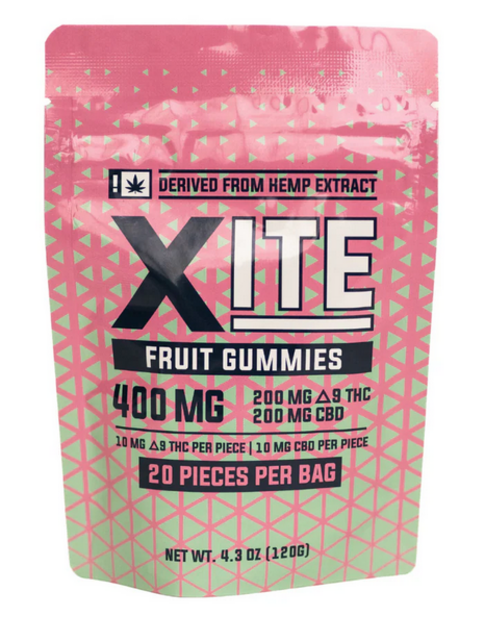 XITE 10mg Delta-9 10mg CBD Fruit Gummies 20ct