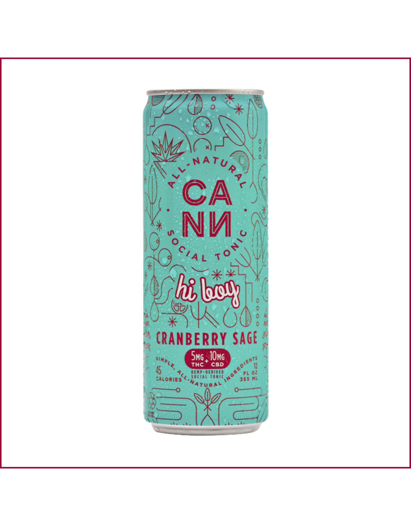 CANN CANN 5mg Delta-9 Social Tonic 12oz Cranberry Sage