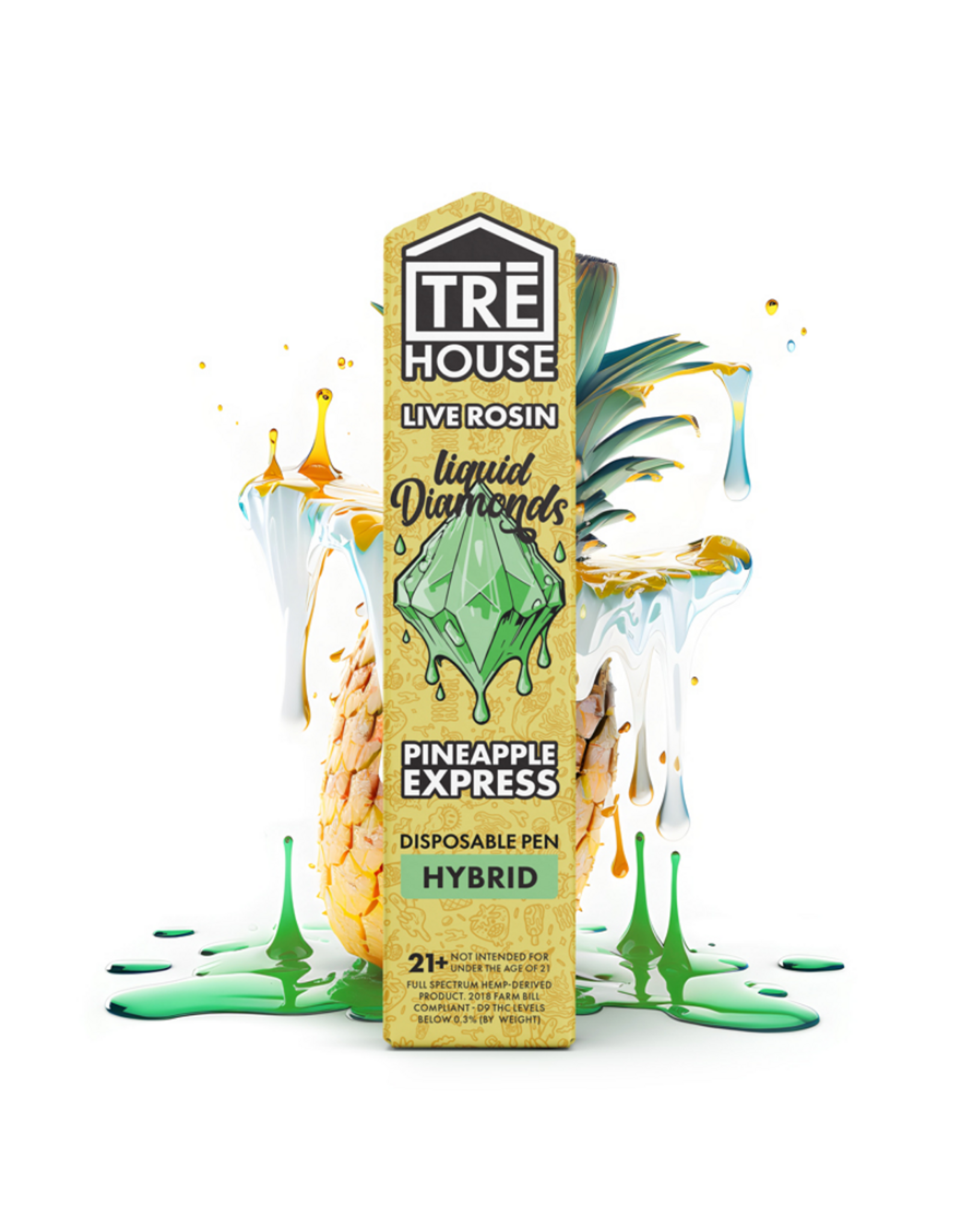 Tre House Tre House Delta-8 Delta-9 Delta-10 THCP HHC Live Rosin Pineapple Express Hybrid 2g