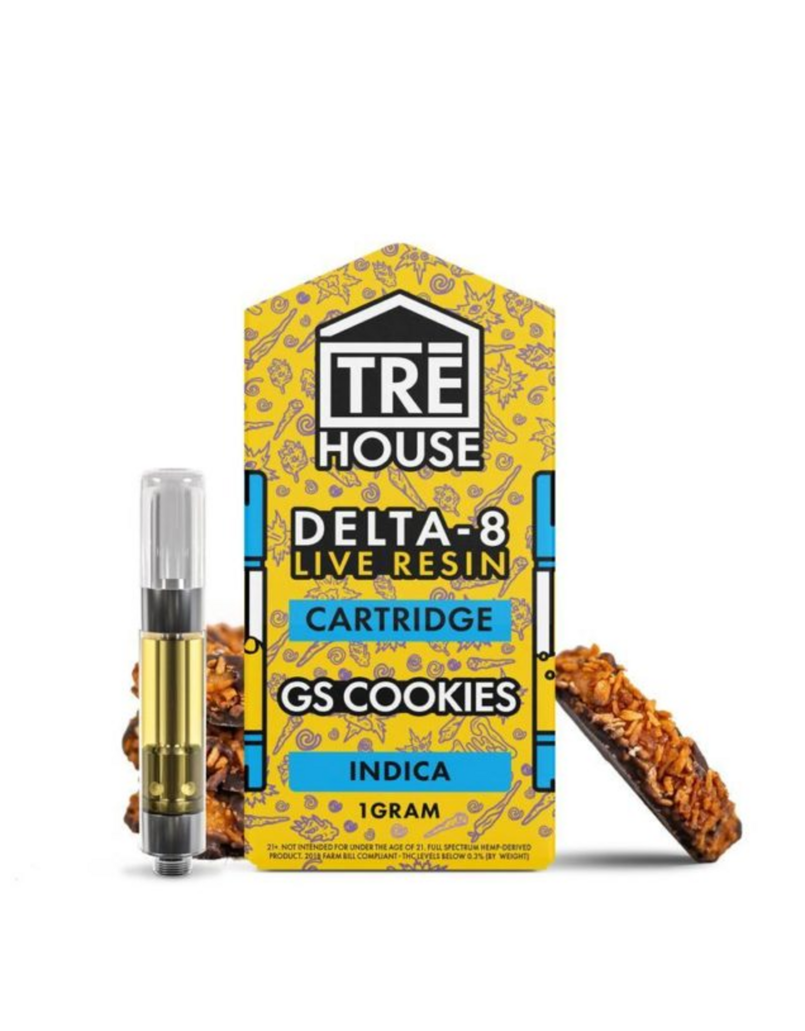 Tre House Tre House Delta-8 Live Resin GS Cookies Indica Cartridge 1g