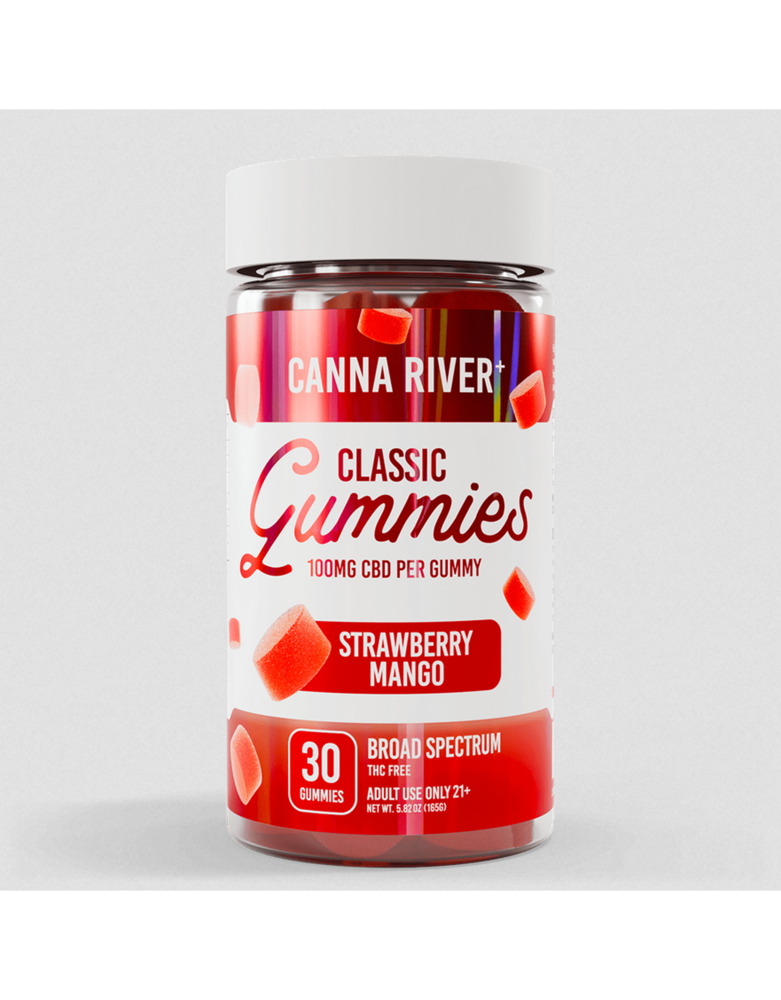 Canna River Canna River 100mg Broad Spectrum CBD Classic Gummies 30ct Strawberry Mango