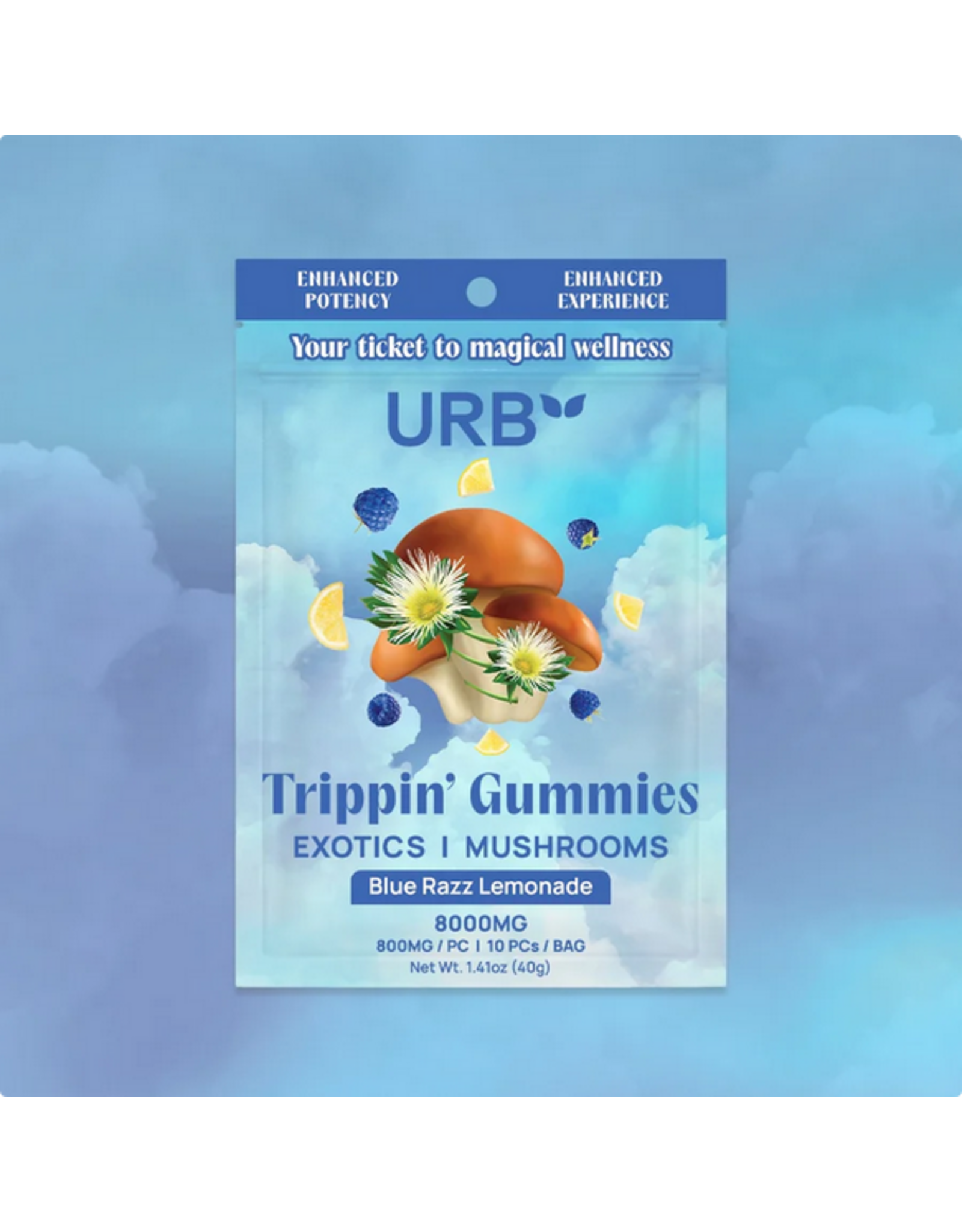 URB URB 8000mg Trippin' Gummies w/ Mushrooms and Exotics 10ct