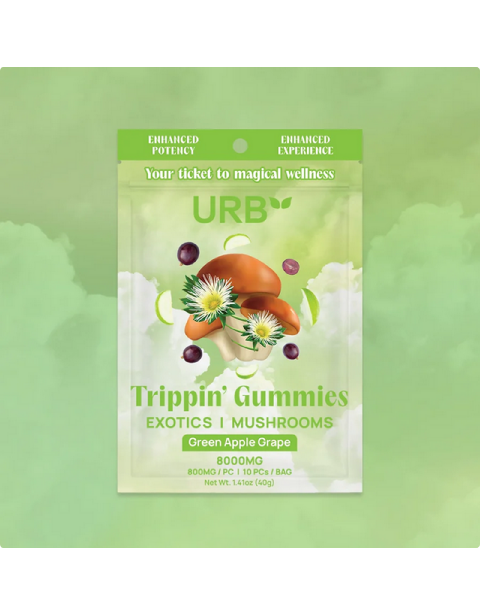 URB URB 8000mg Trippin' Gummies w/ Mushrooms and Exotics 10ct