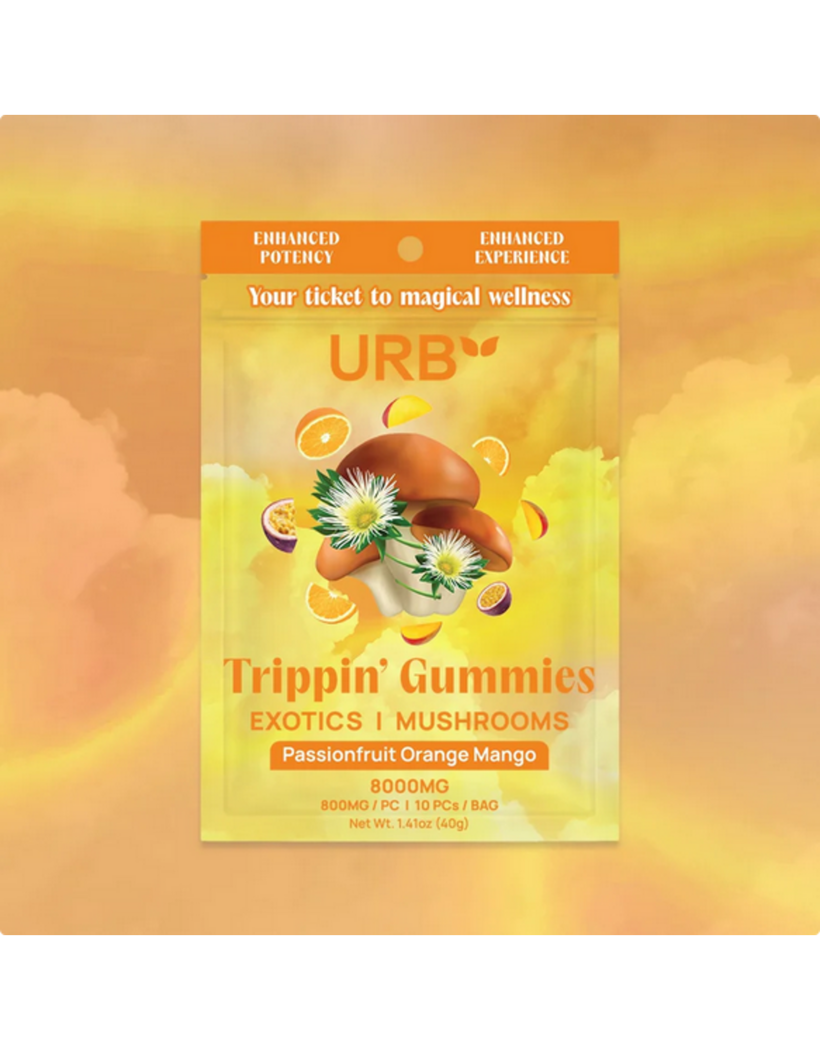 URB URB 8000mg Trippin' Gummies w/ Mushrooms and Exotics 10ct
