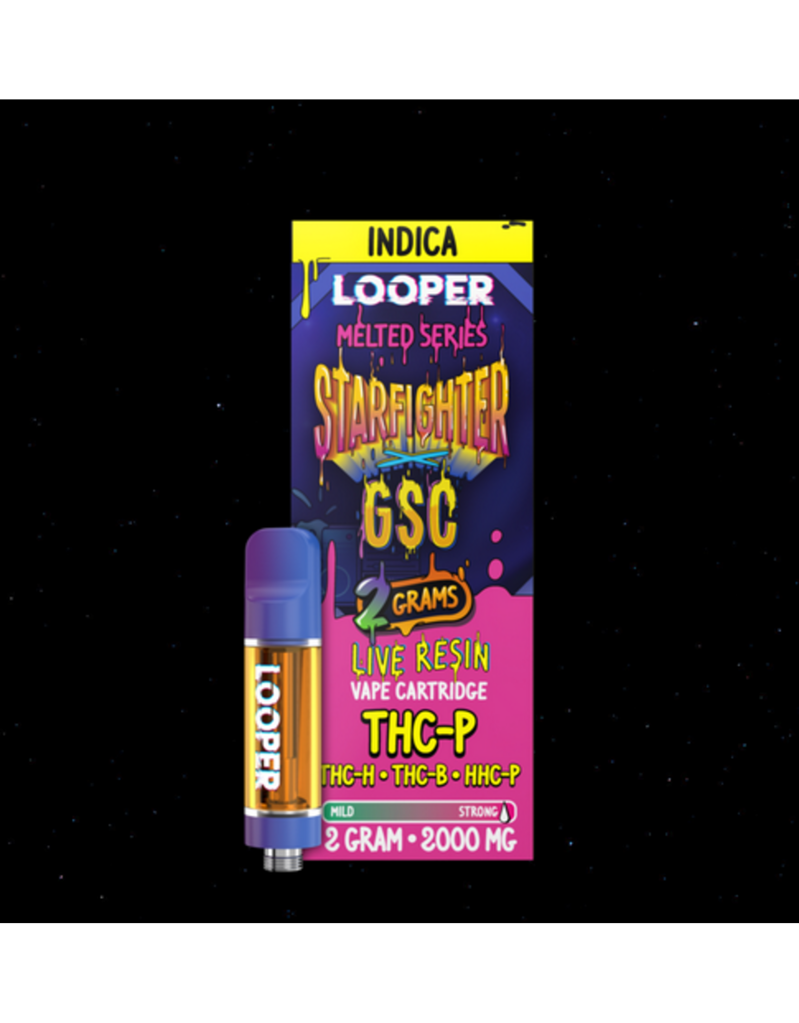 Looper Looper Melted Series Live Resin Starfighter x GSC Indica Cartridge 2g