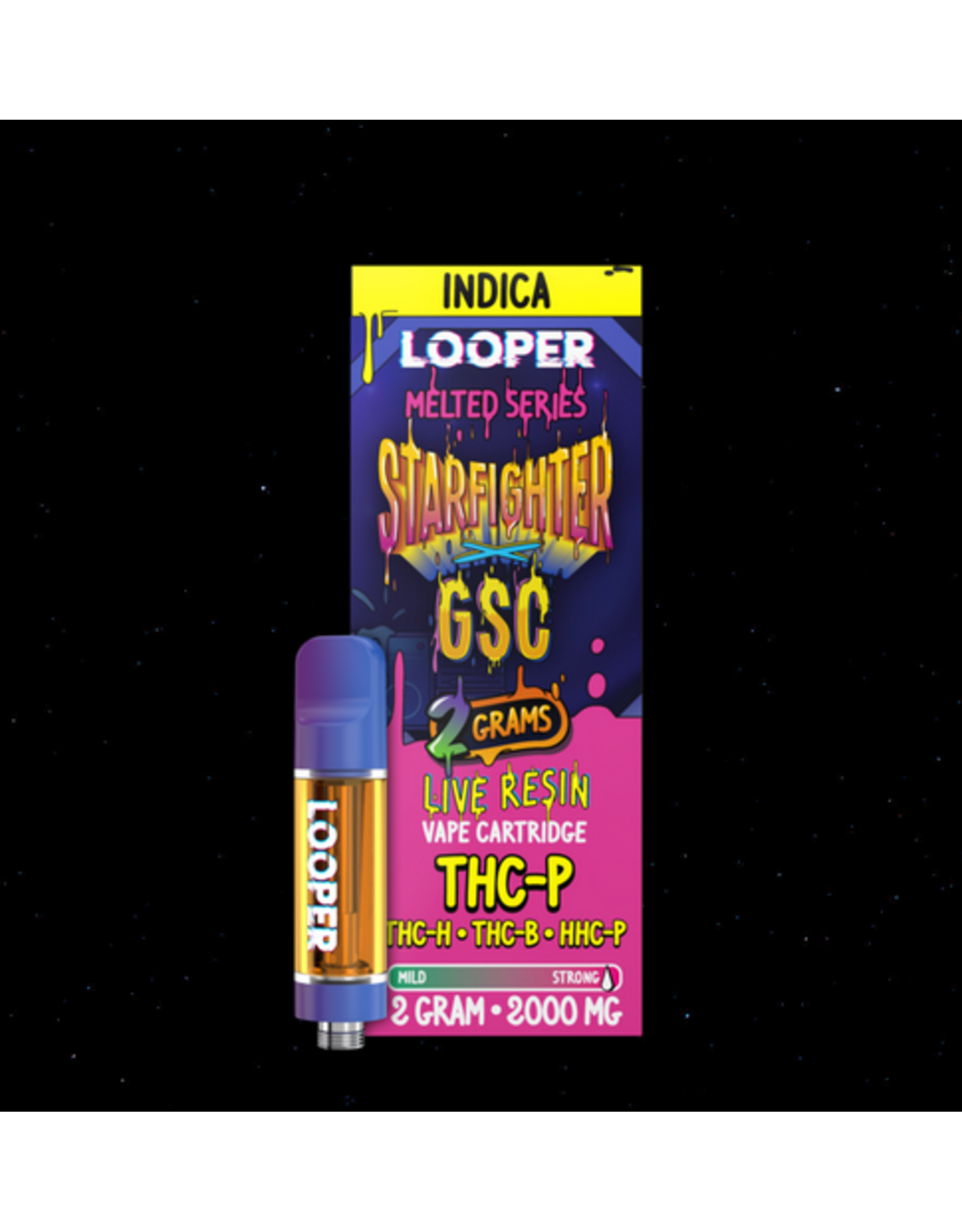 Looper Melted Series Live Resin Starfighter x GSC Indica Cartridge 2g