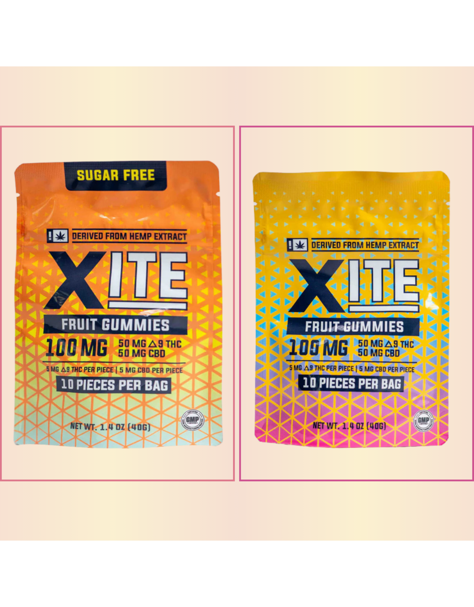 XITE 5mg Delta-9 5mg CBD Fruit Gummies 10ct
