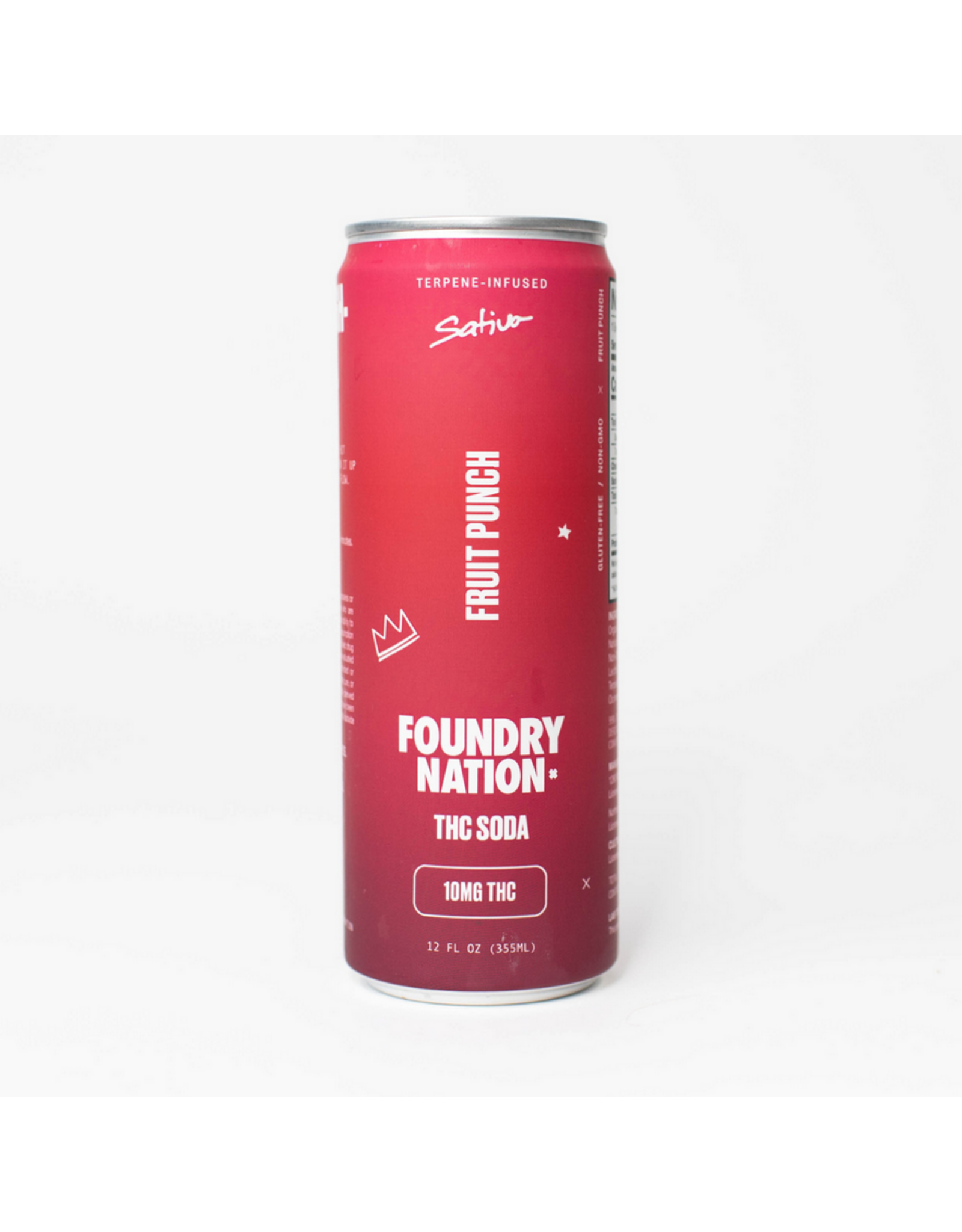 Foundry Nation 10mg Delta-9 Fruit Punch Sativa Soda 12floz