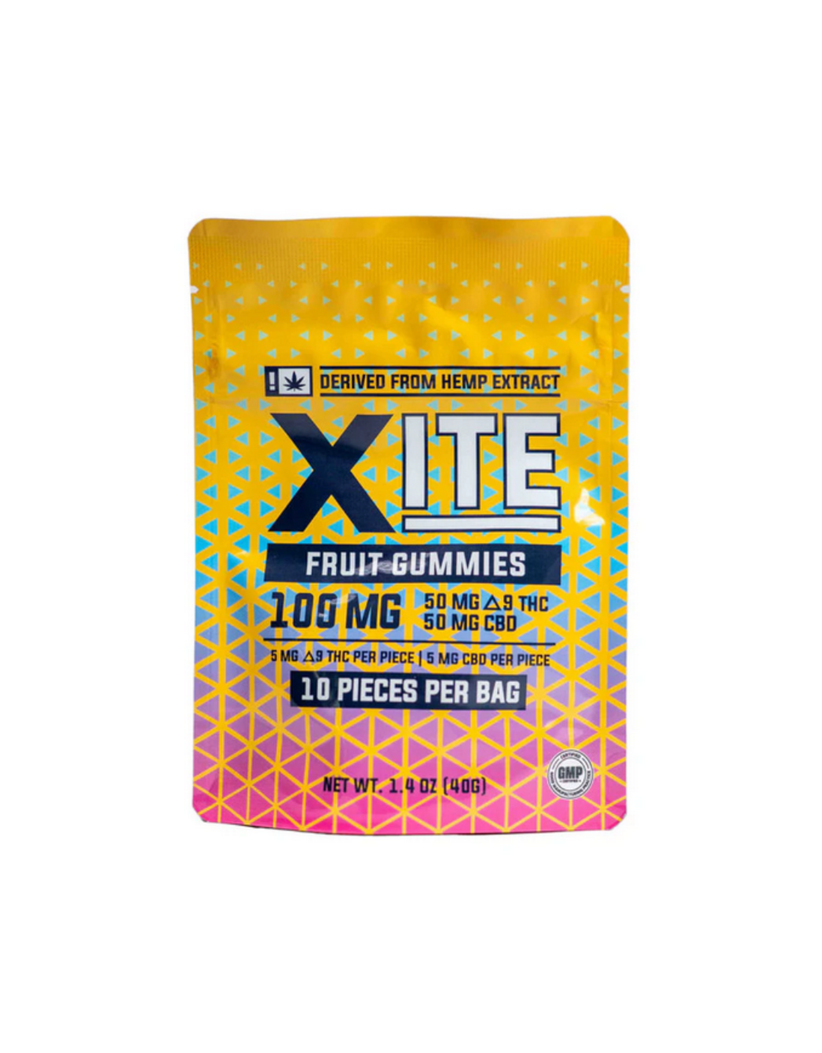 XITE 5mg Delta-9 5mg CBD Fruit Gummies 10ct