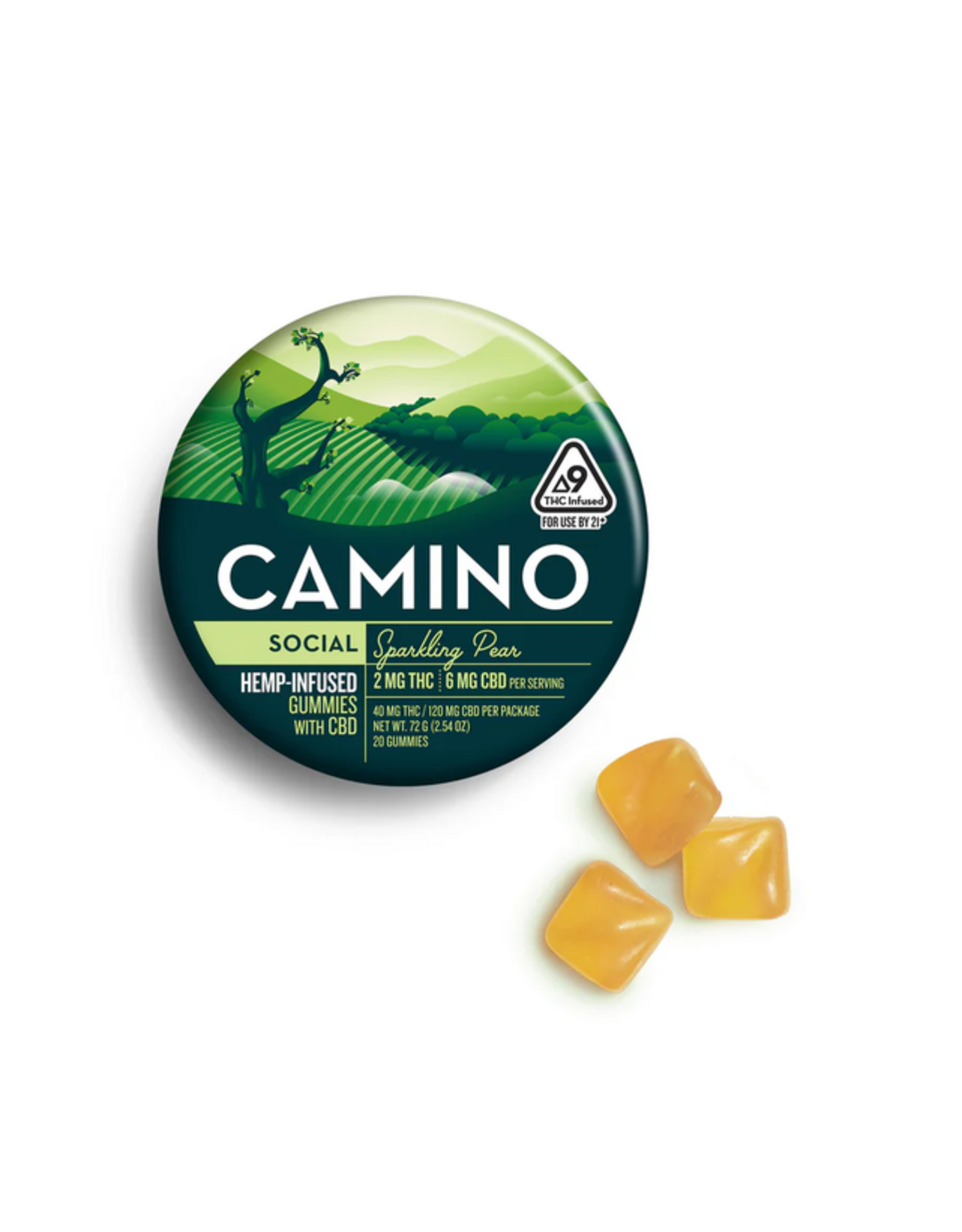 Camino Camino Social Sparkling Pear 2mg Delta-9 CBD 6mg 20ct