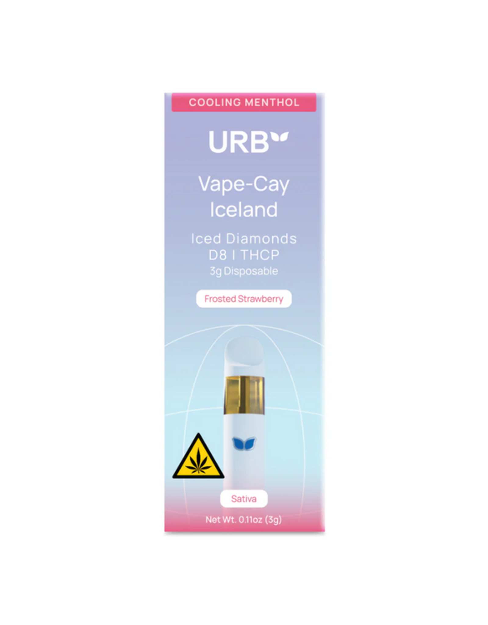 URB Urb Vape-Cay Iceland Iced Diamonds Cooling Menthol Disposable 3gr