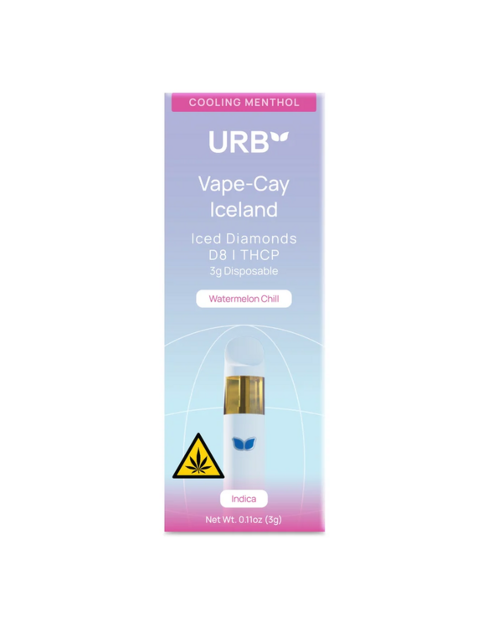 URB Urb Vape-Cay Iceland Iced Diamonds Cooling Menthol Disposable 3gr