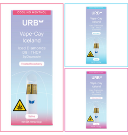 URB Urb Vape-Cay Iceland Iced Diamonds Cooling Menthol Disposable 3gr