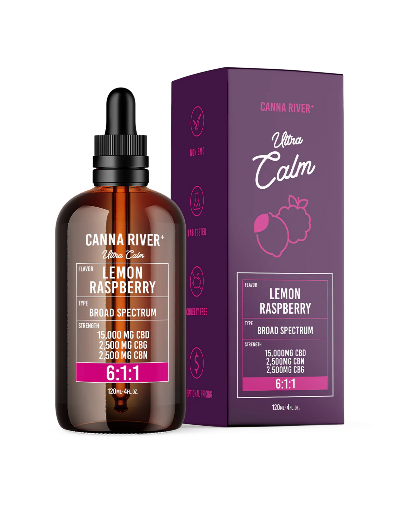 Canna River Canna River Ultra Calm Tincture 20000mg Broad Spectrum CBG CBN 6:1:1 4oz