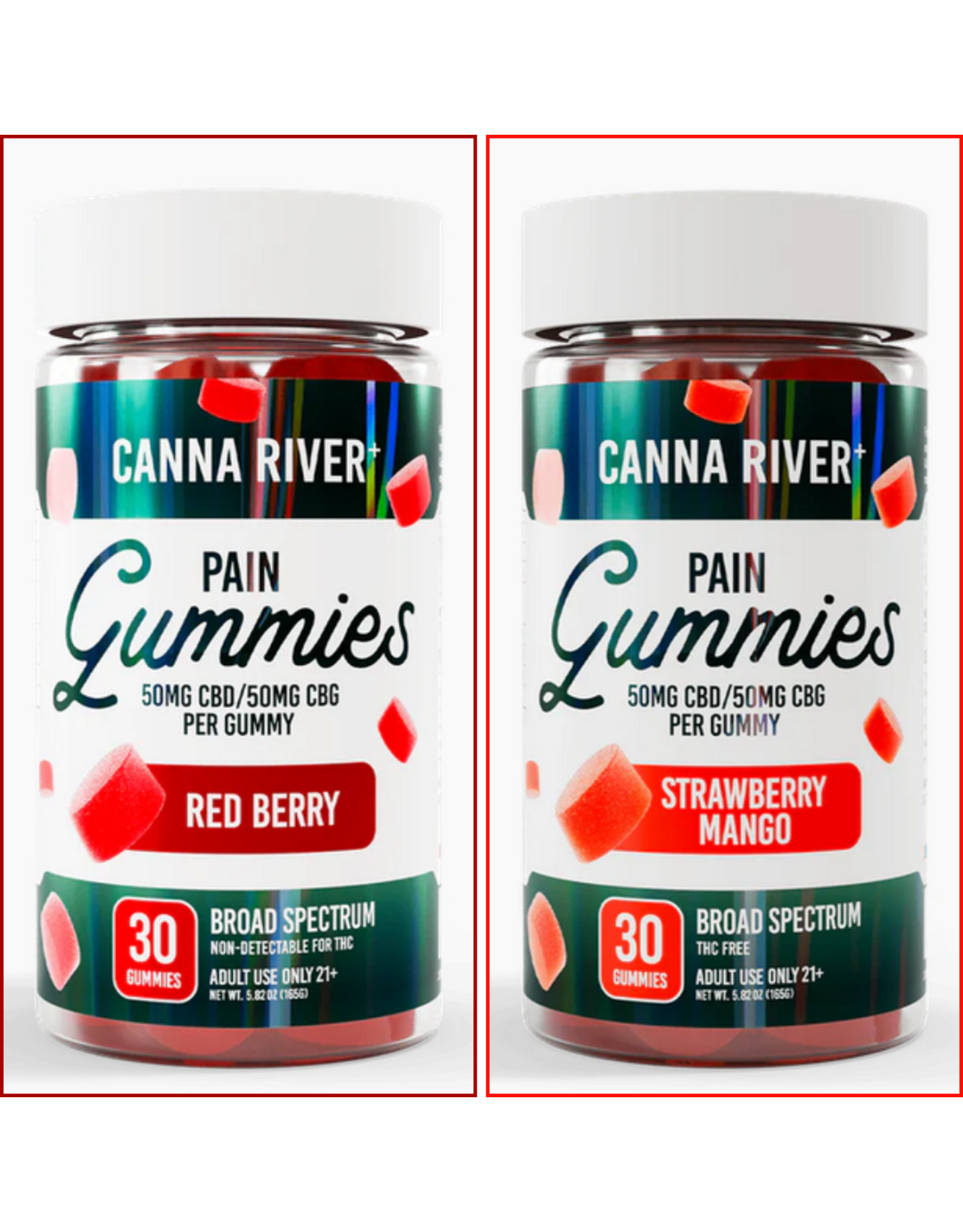 Canna River Canna River 100mg Broad Spectrum CBD CBG Pain Gummies 30ct