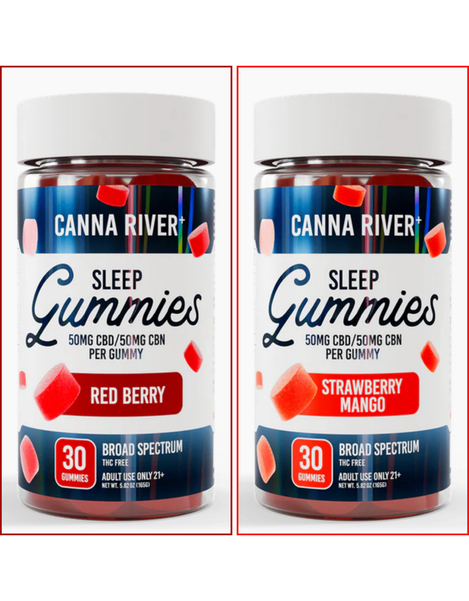 Canna River Canna River 100mg Broad Spectrum CBD CBN 1:1 Sleep Gummies 30ct